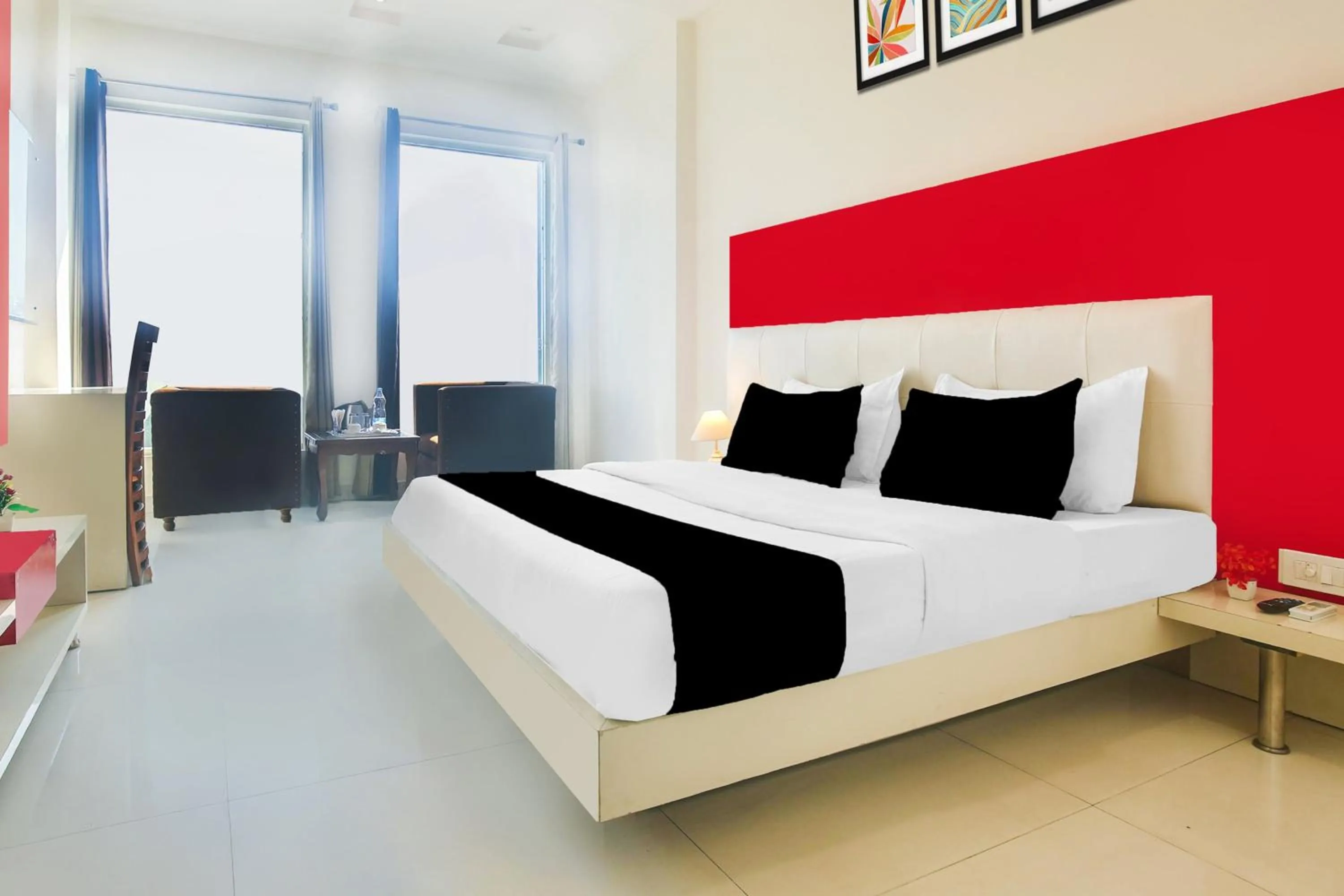 Bedroom, Bed in FabHotel Golden Home