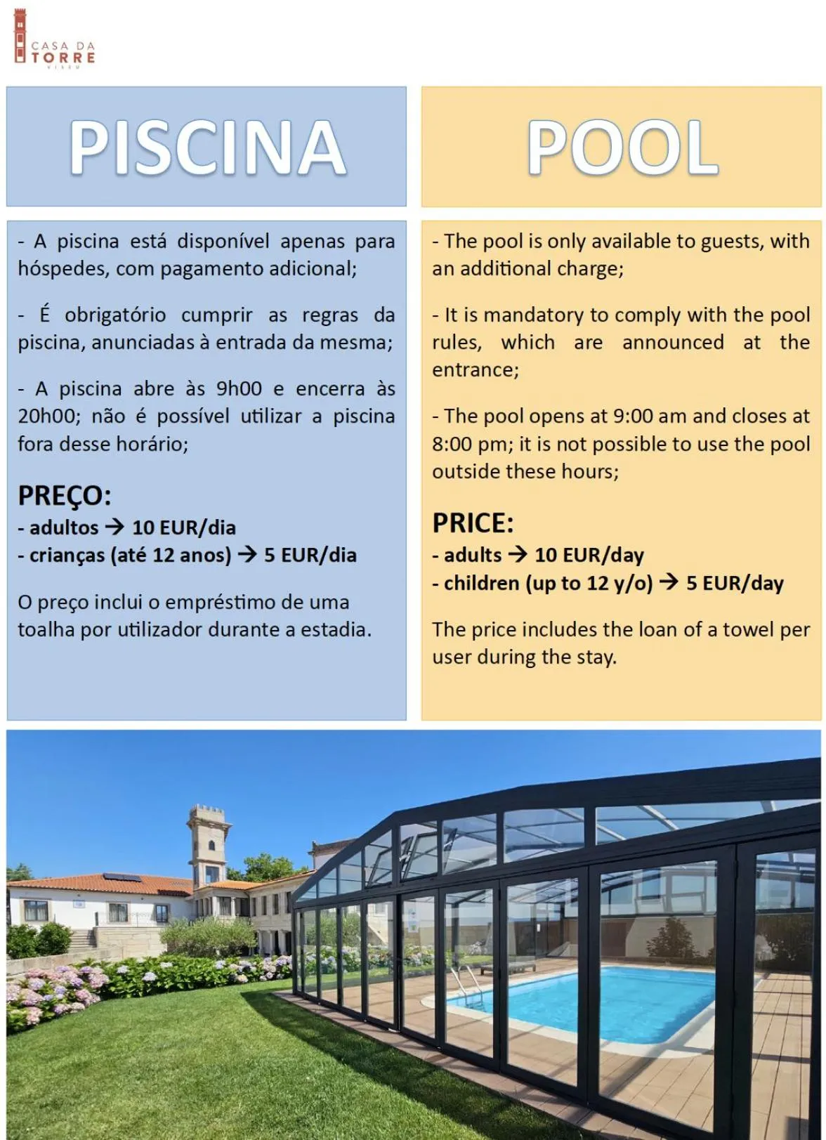 Swimming pool in Casa da Torre - Viseu