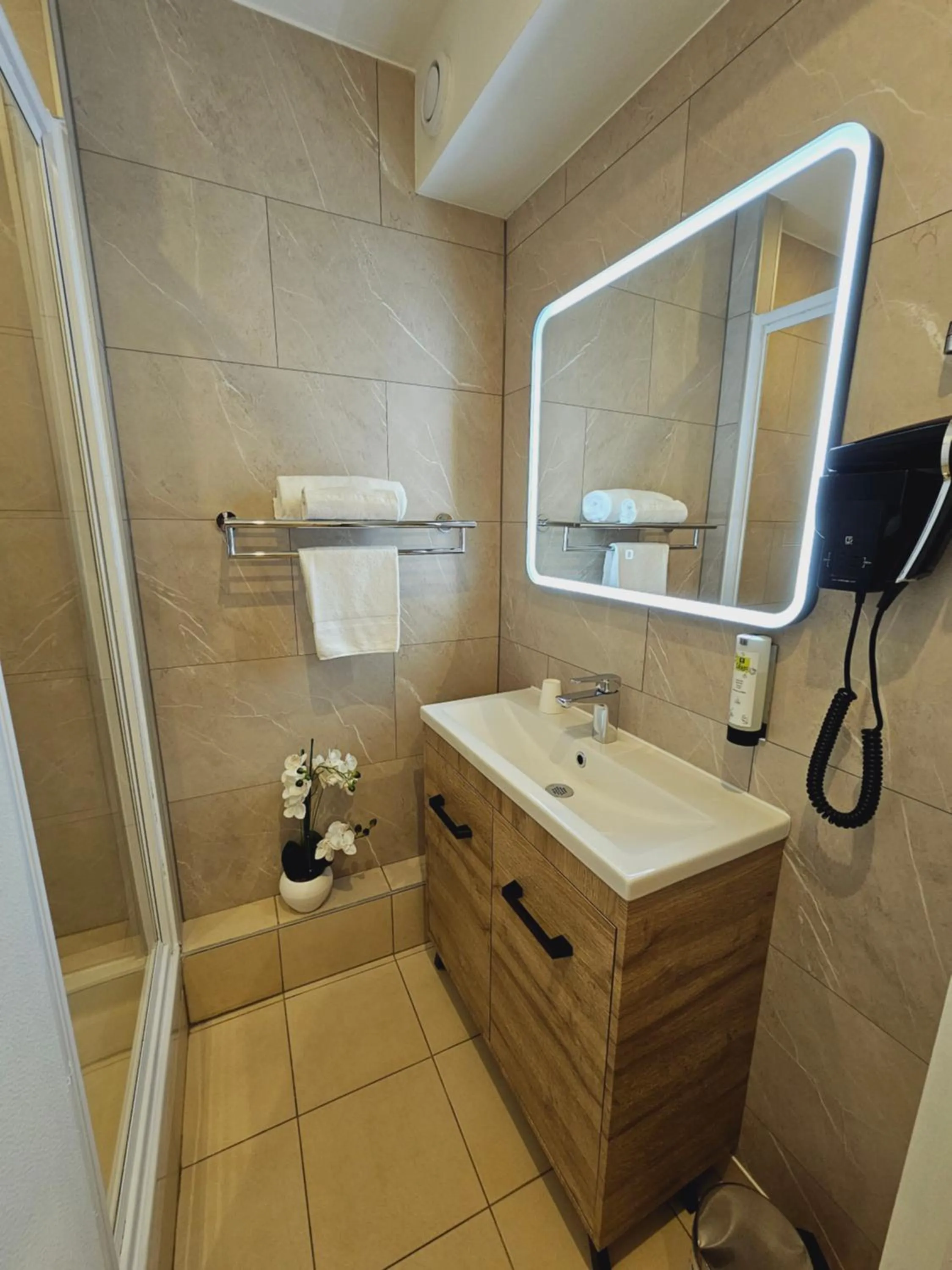 Shower in Logis Loire Hotel - Les Cocottes Restaurant
