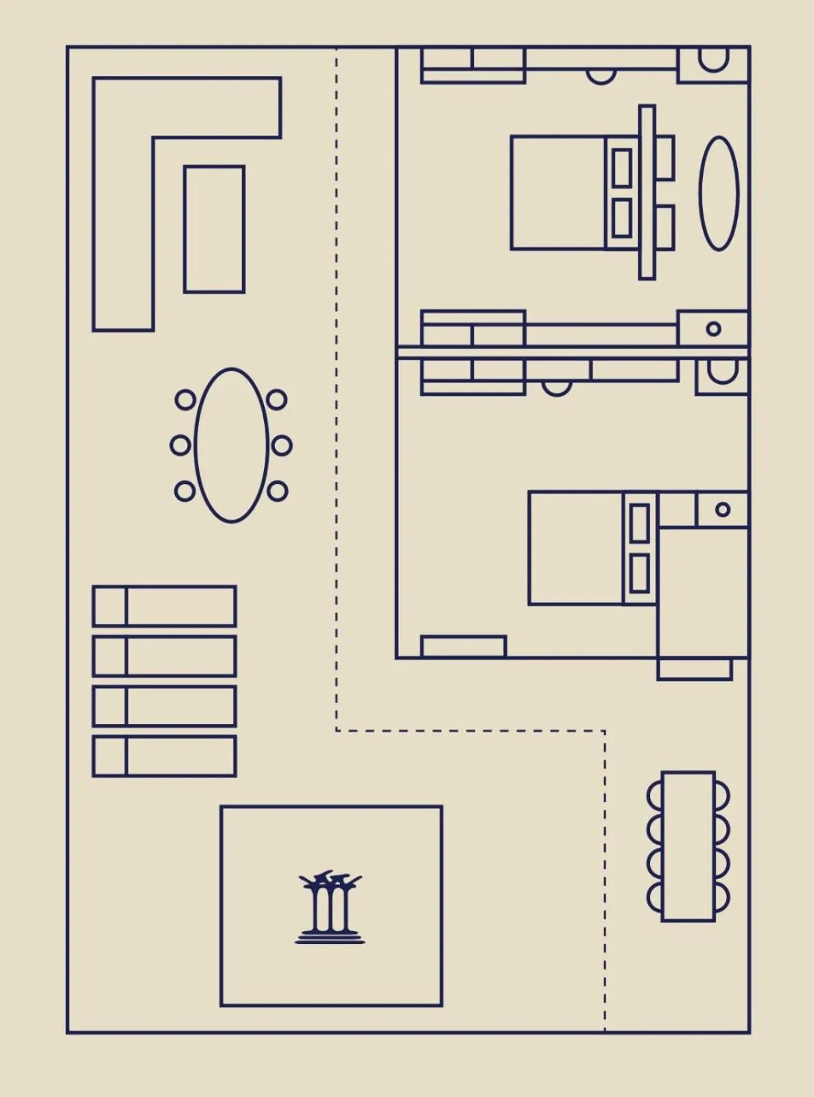 Floor plan in Surfing Temple Hotel Boutique
