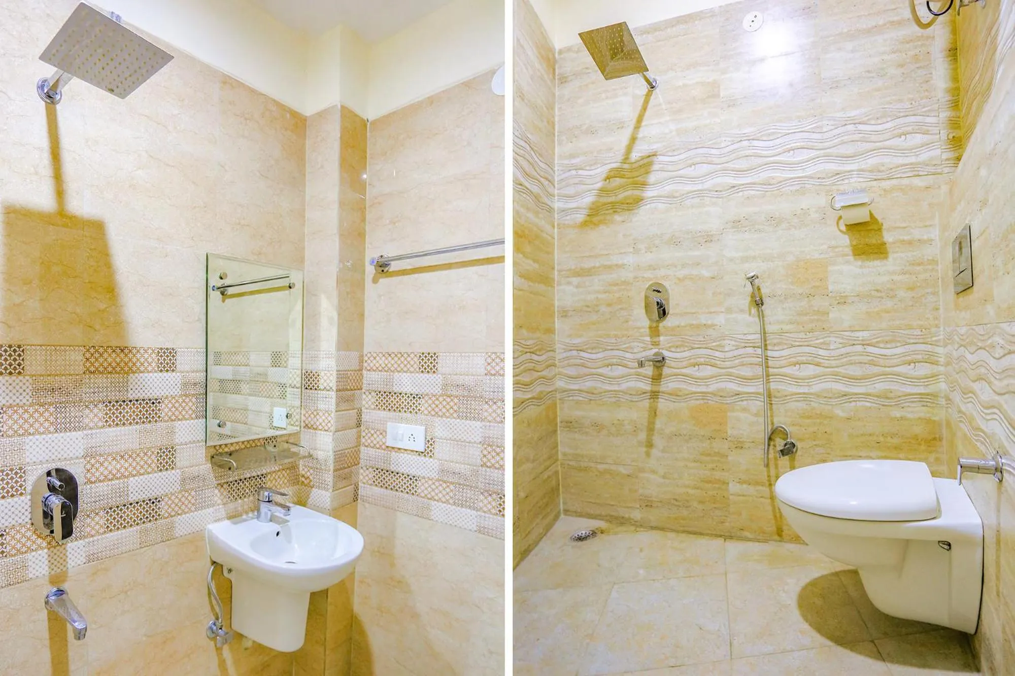 Bathroom in FabHotel The Kiara Near IGI Delhi Airport