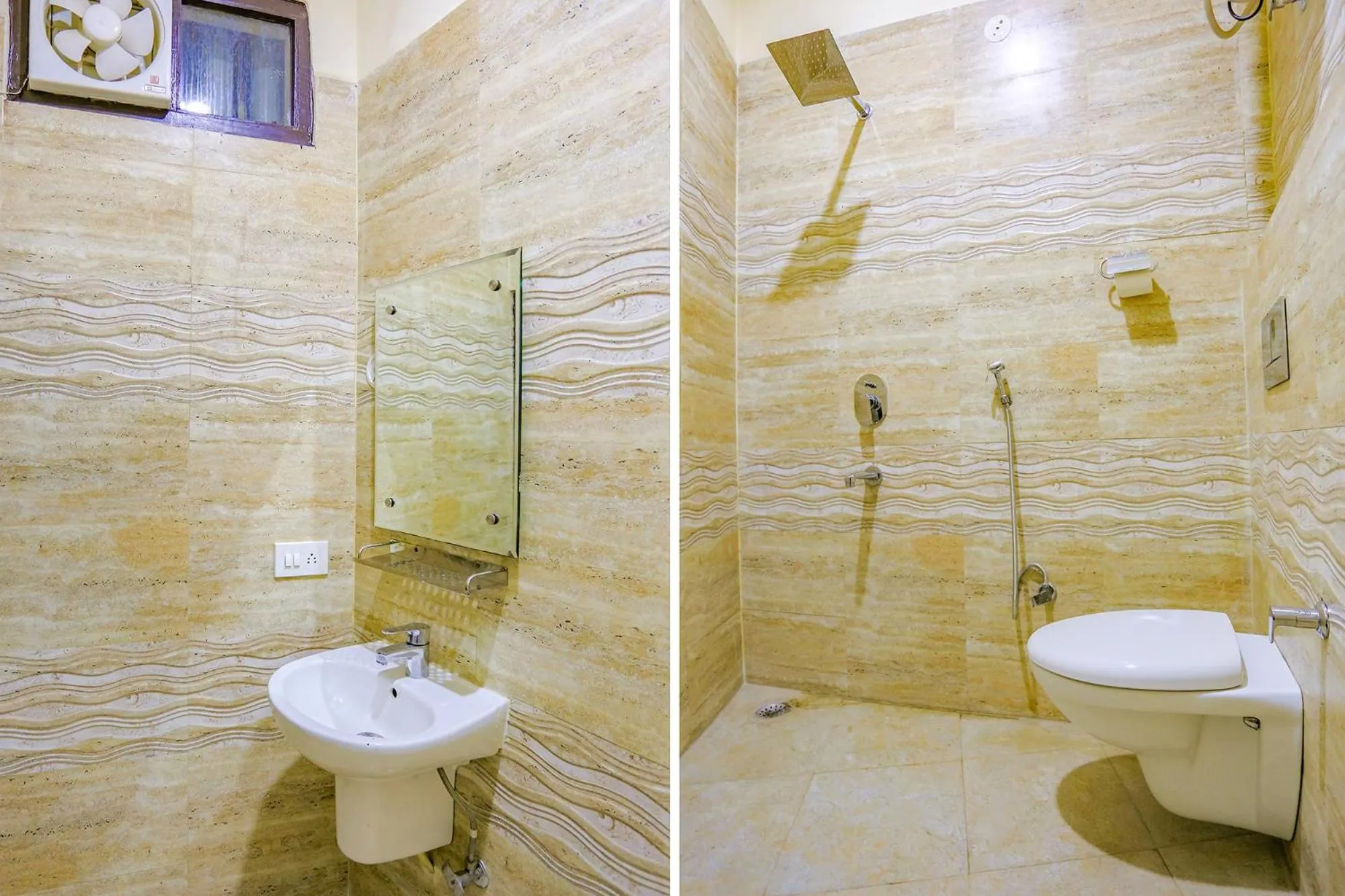 Bathroom in FabHotel The Kiara Near IGI Delhi Airport