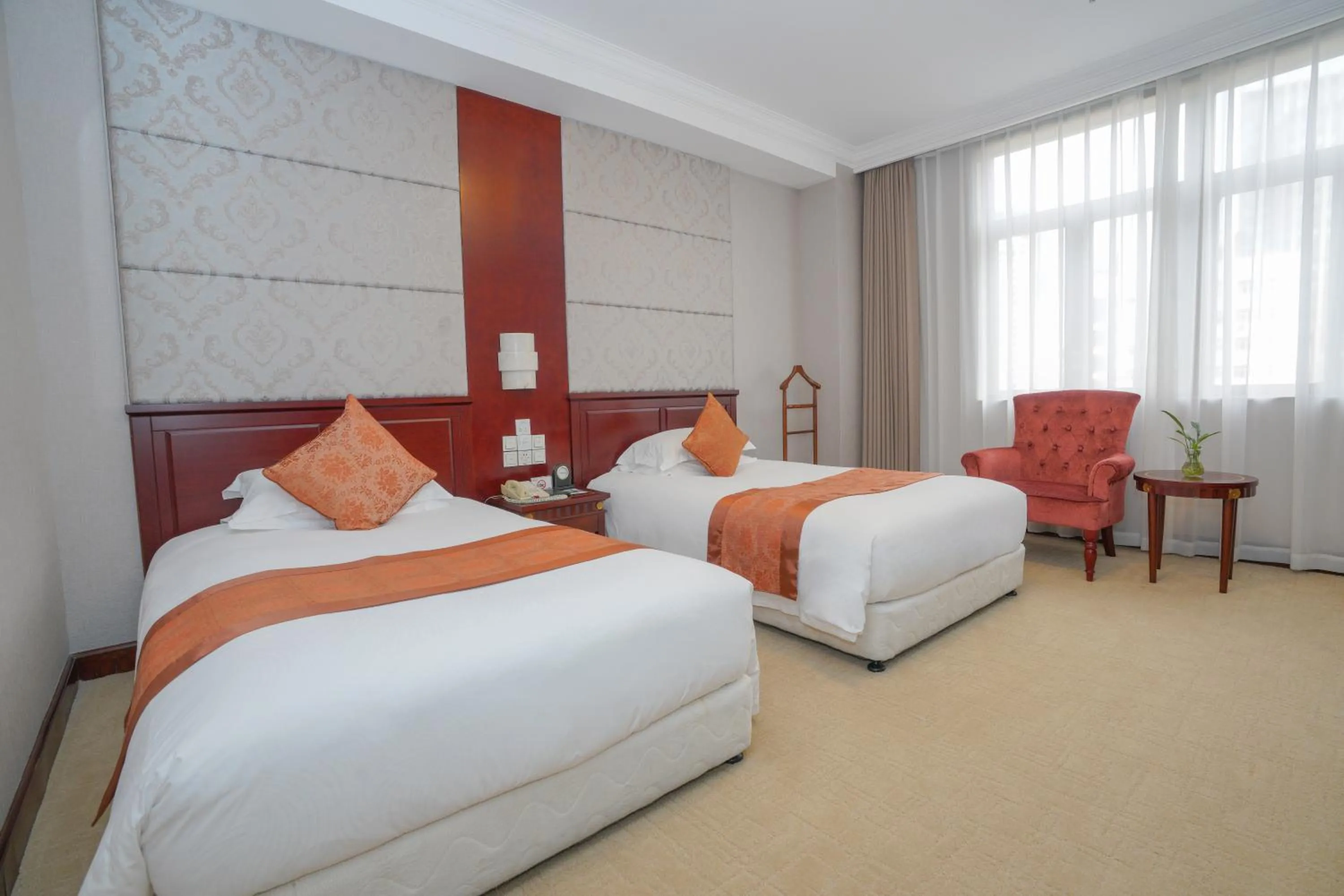 Photo of the whole room, Bed in Broadway Mansions Hotel - On the Bund - Journey Through Time Old Shanghai Republic Dreams