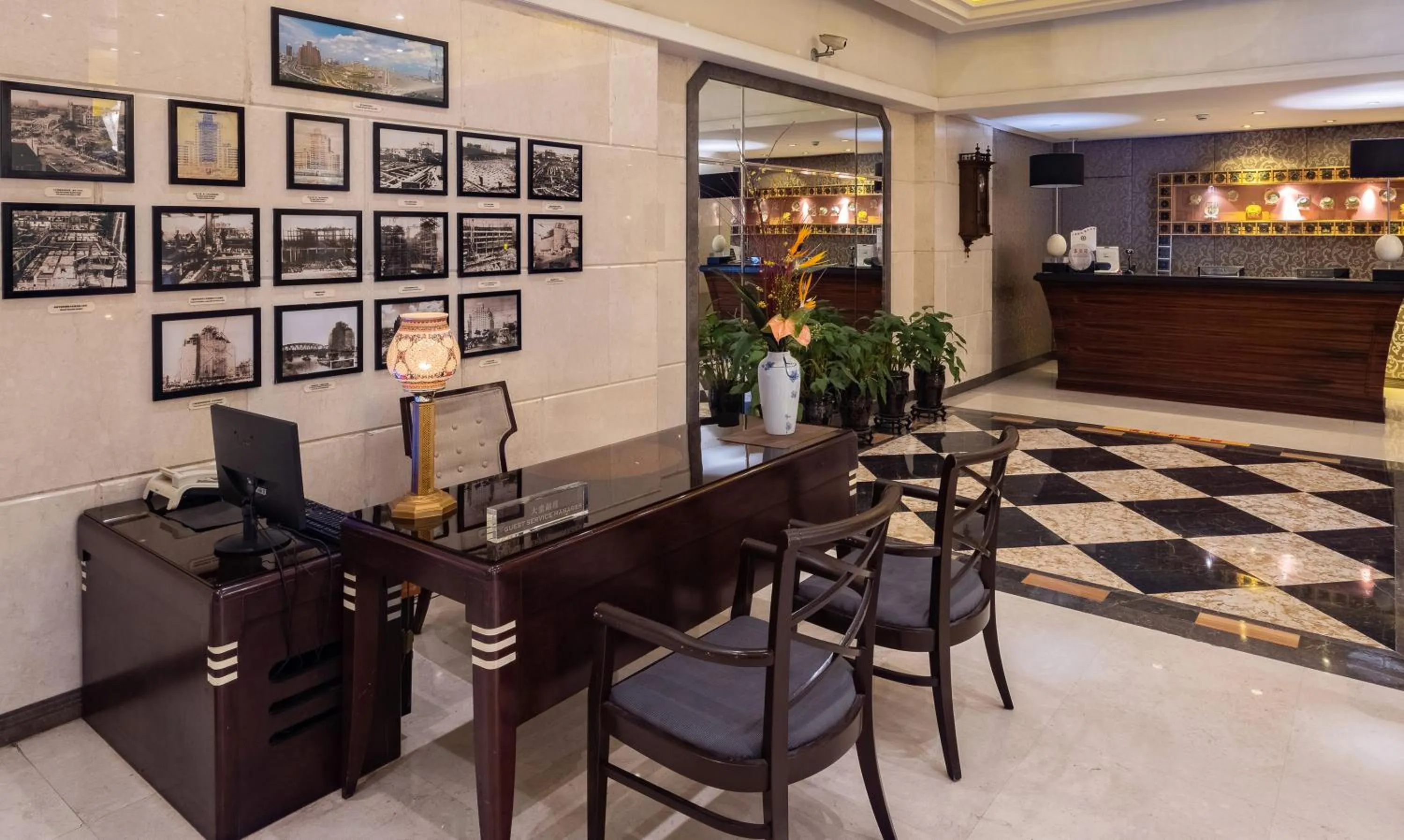 Lobby or reception in Broadway Mansions Hotel - On the Bund - Journey Through Time Old Shanghai Republic Dreams