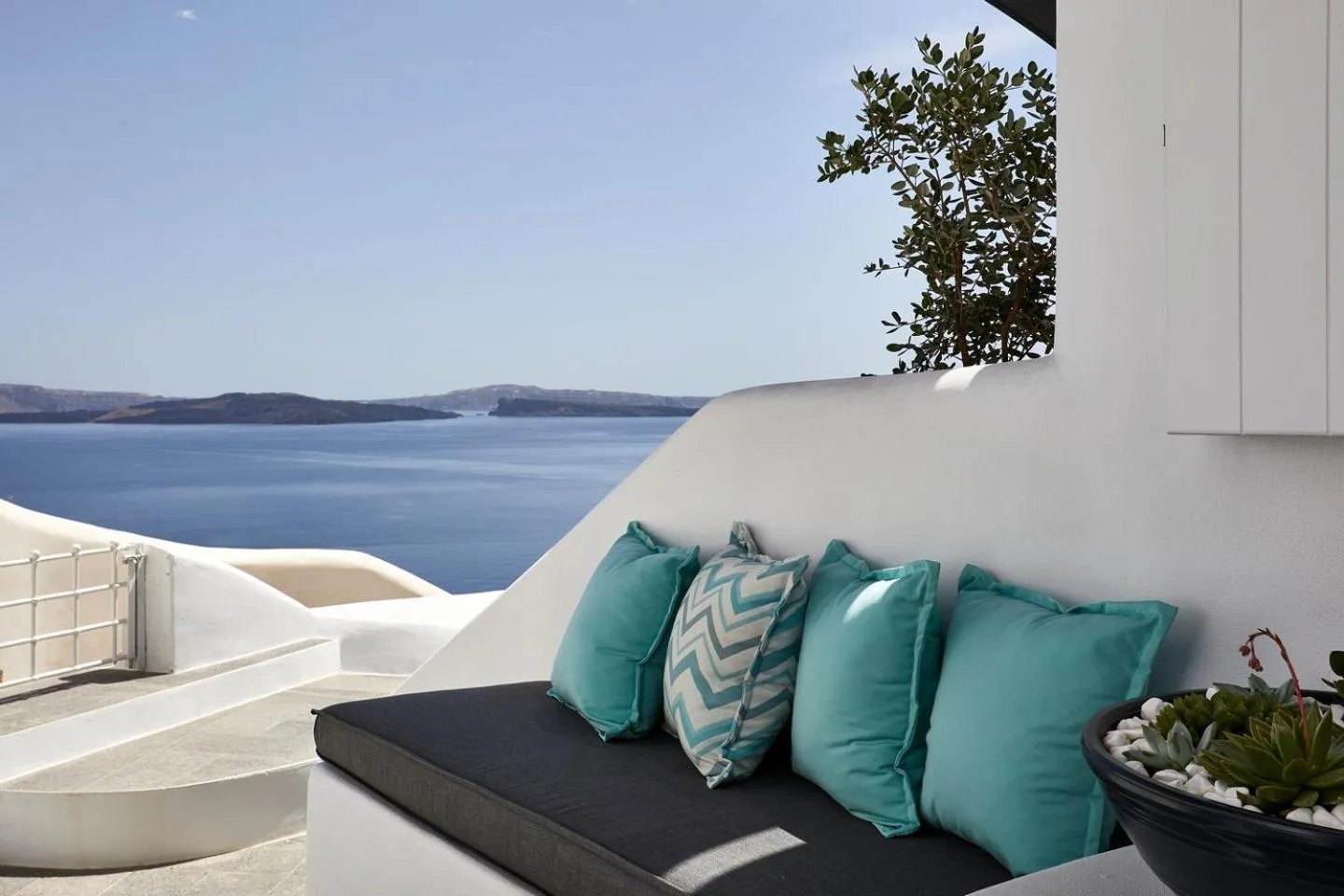 Seating area in Blue Art Caves