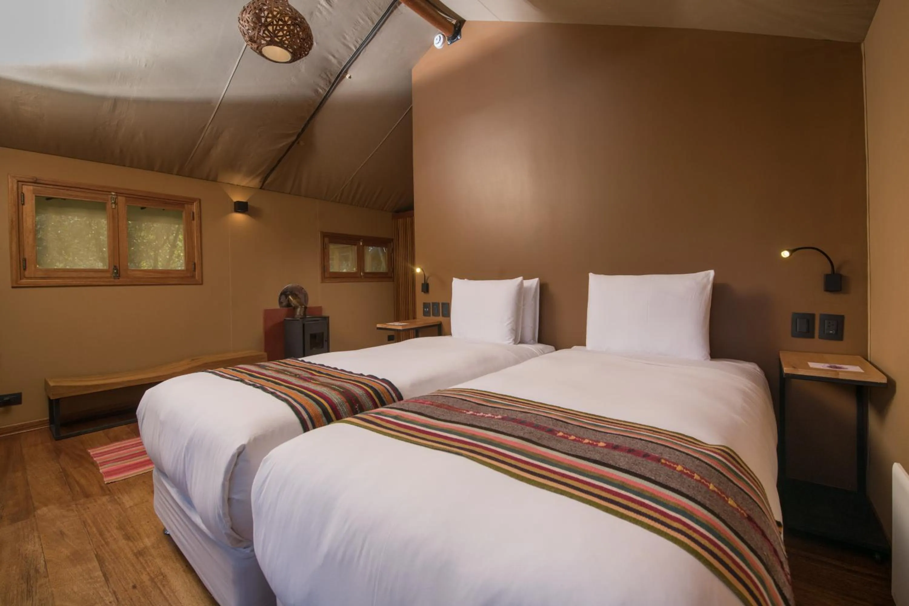 Bed in Las Qolqas EcoResort Ollantaytambo