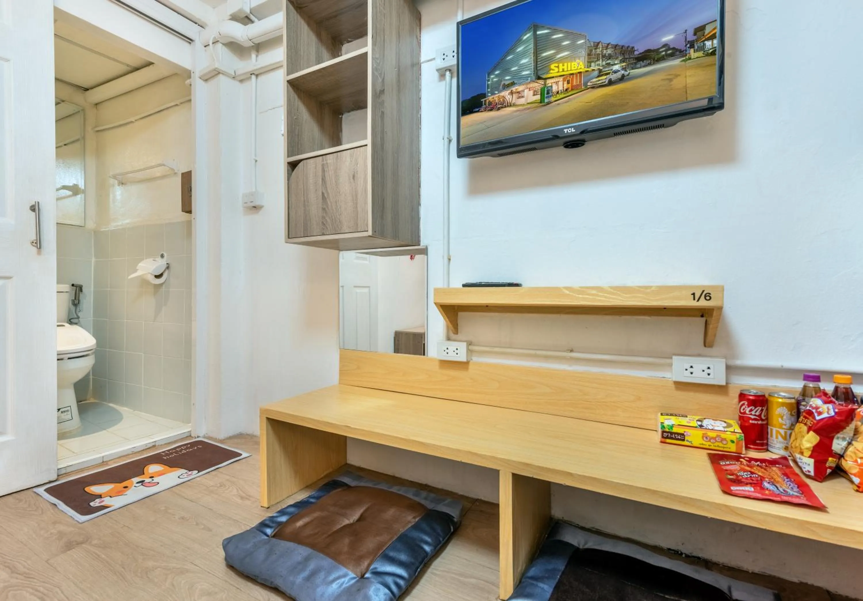 Bed in โรงแรมชิบะรูม นครราชสีมา สาขามหาวิทยาลัยเทคโนโลยีสุรนารี