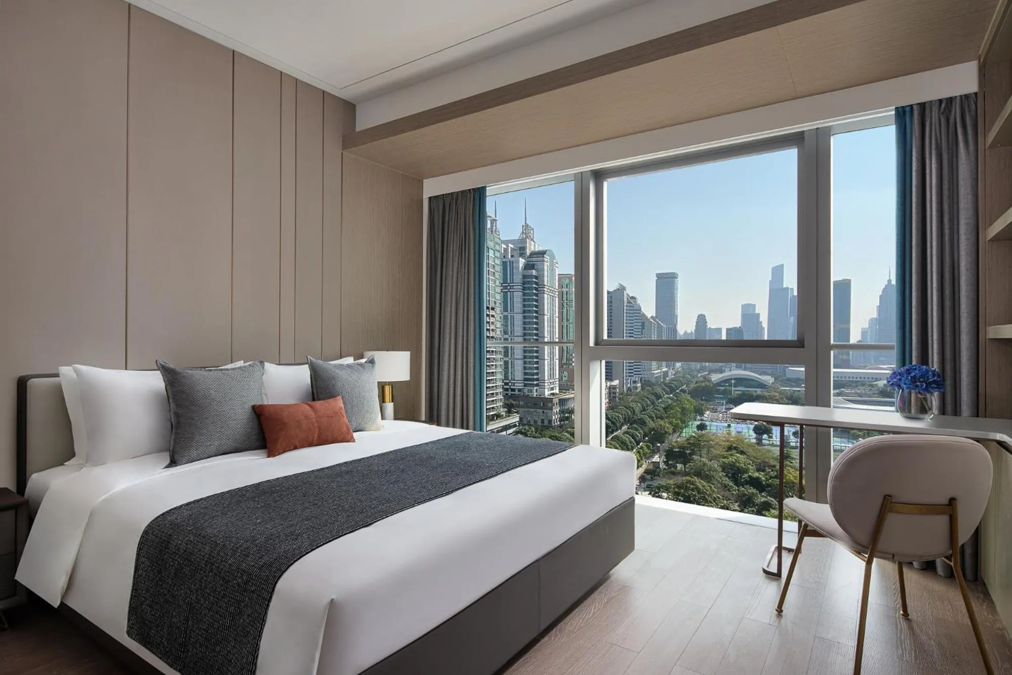 View (from property/room), Bed in Star Residence ICC Guangzhou