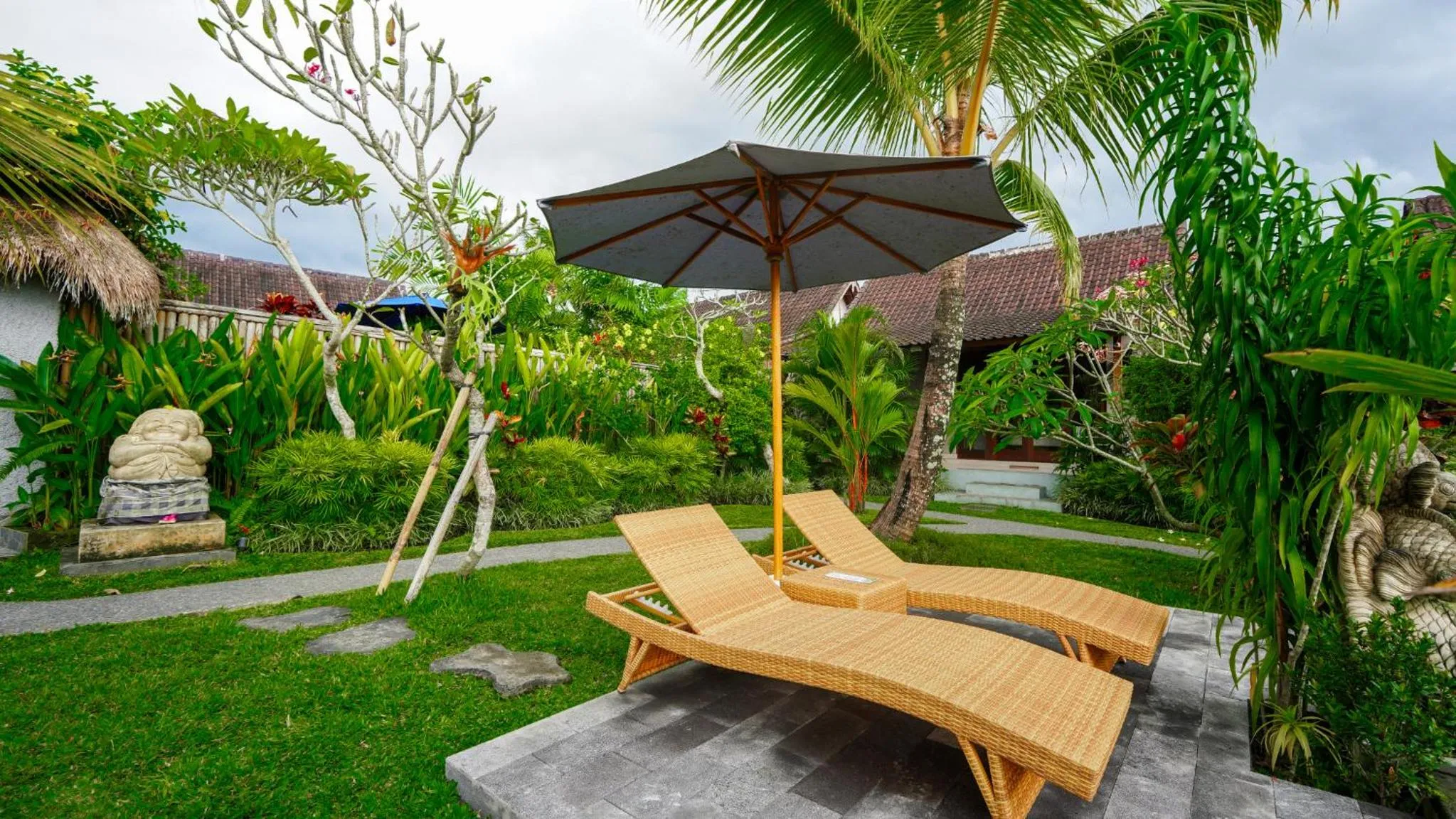 Garden view in Green Coconut Cottage