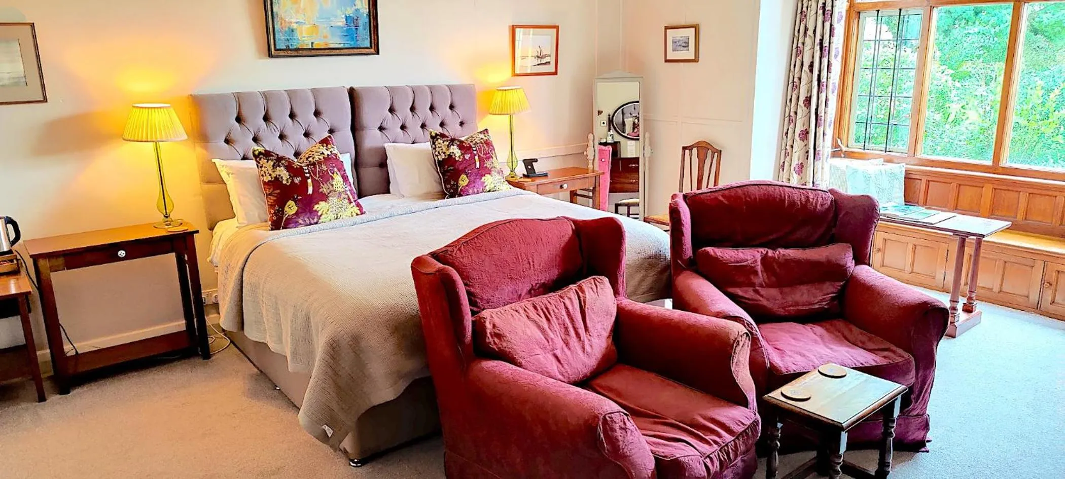 Bed in Luxury Bed And Breakfast at Bossington Hall in Exmoor, Somerset