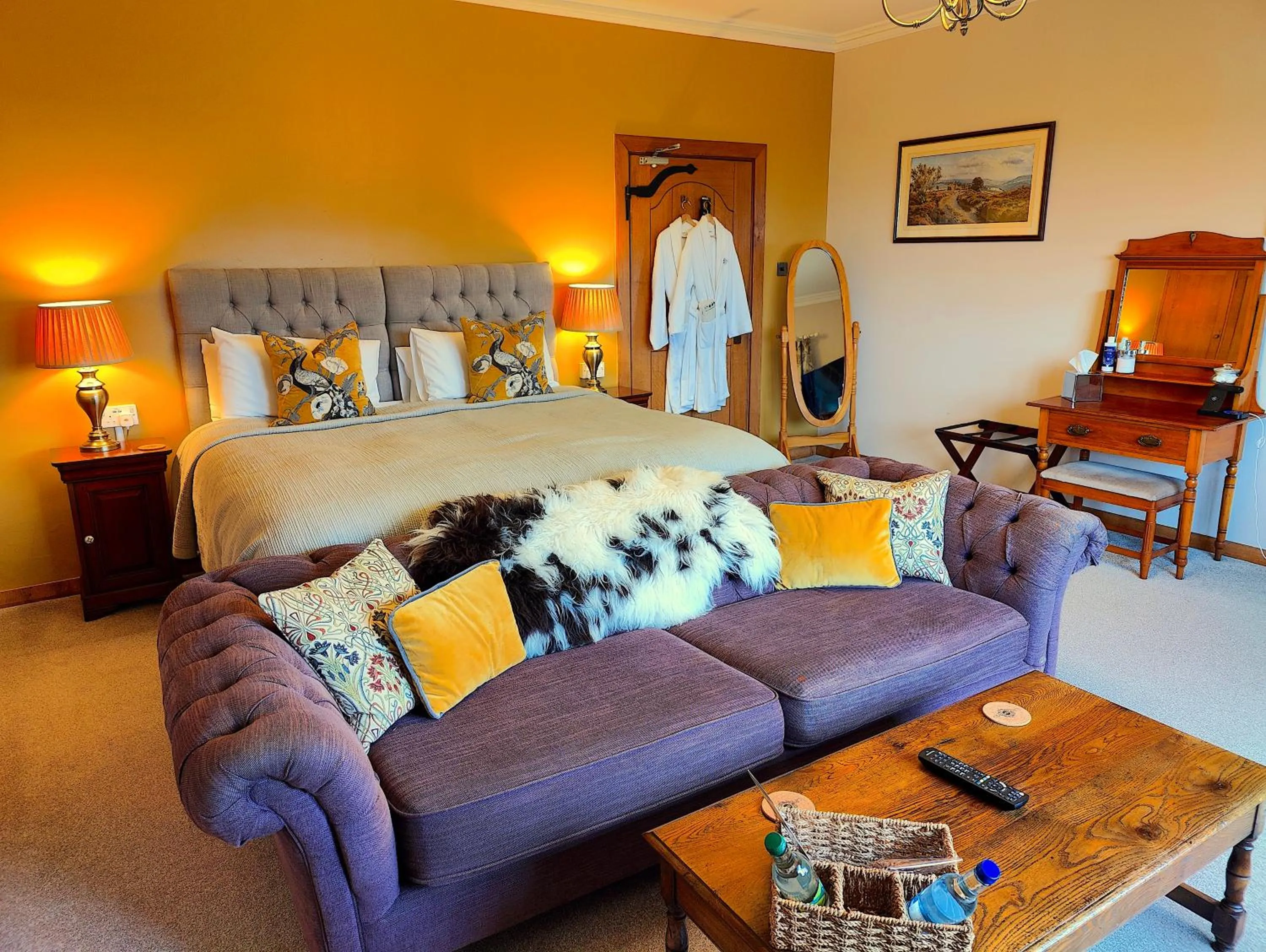 Bed in Luxury Bed And Breakfast at Bossington Hall in Exmoor, Somerset