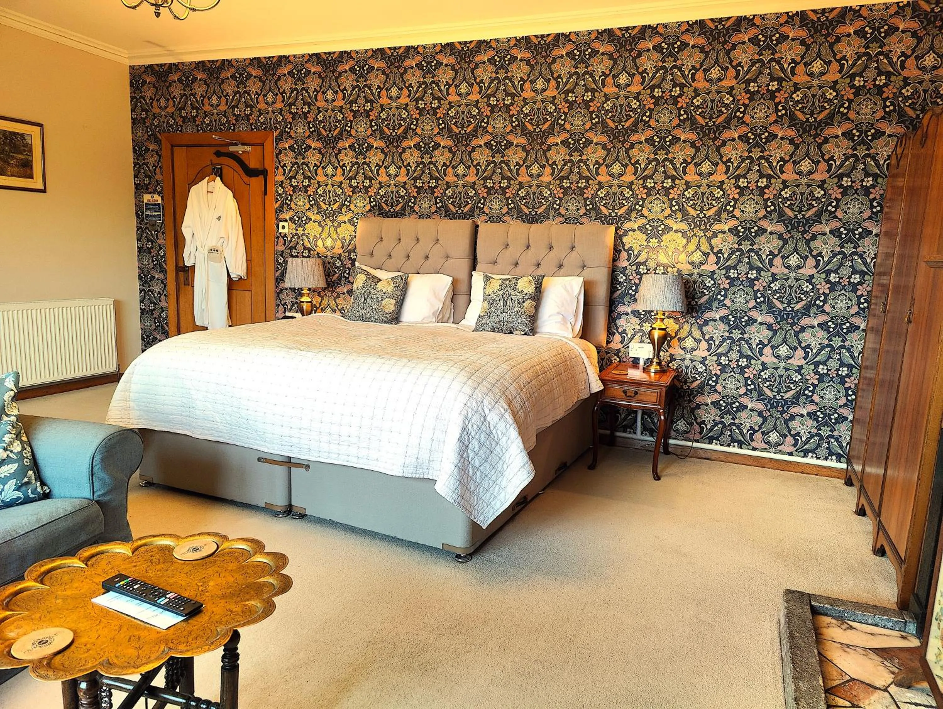 Bed in Luxury Bed And Breakfast at Bossington Hall in Exmoor, Somerset