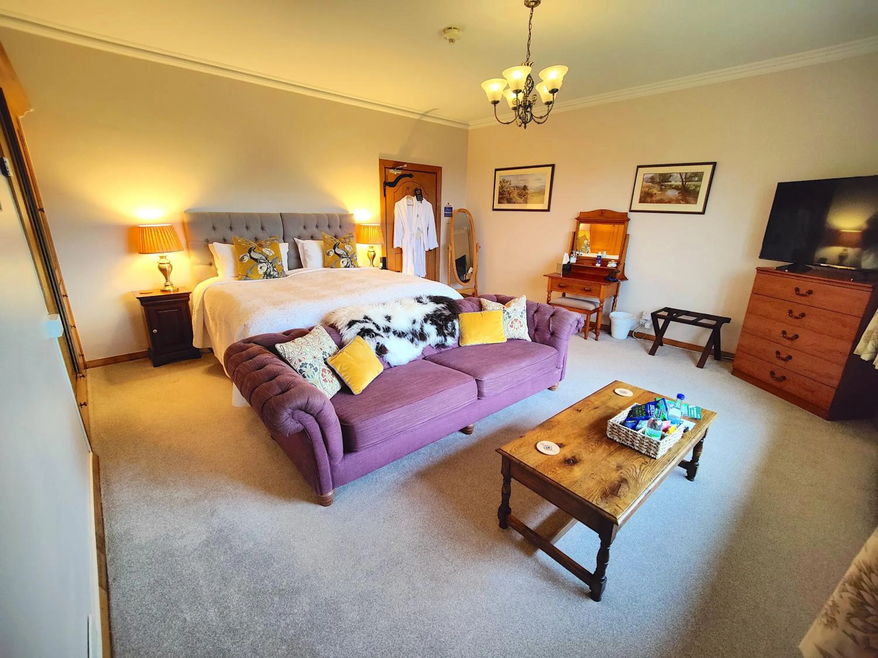 Bed in Luxury Bed And Breakfast at Bossington Hall in Exmoor, Somerset