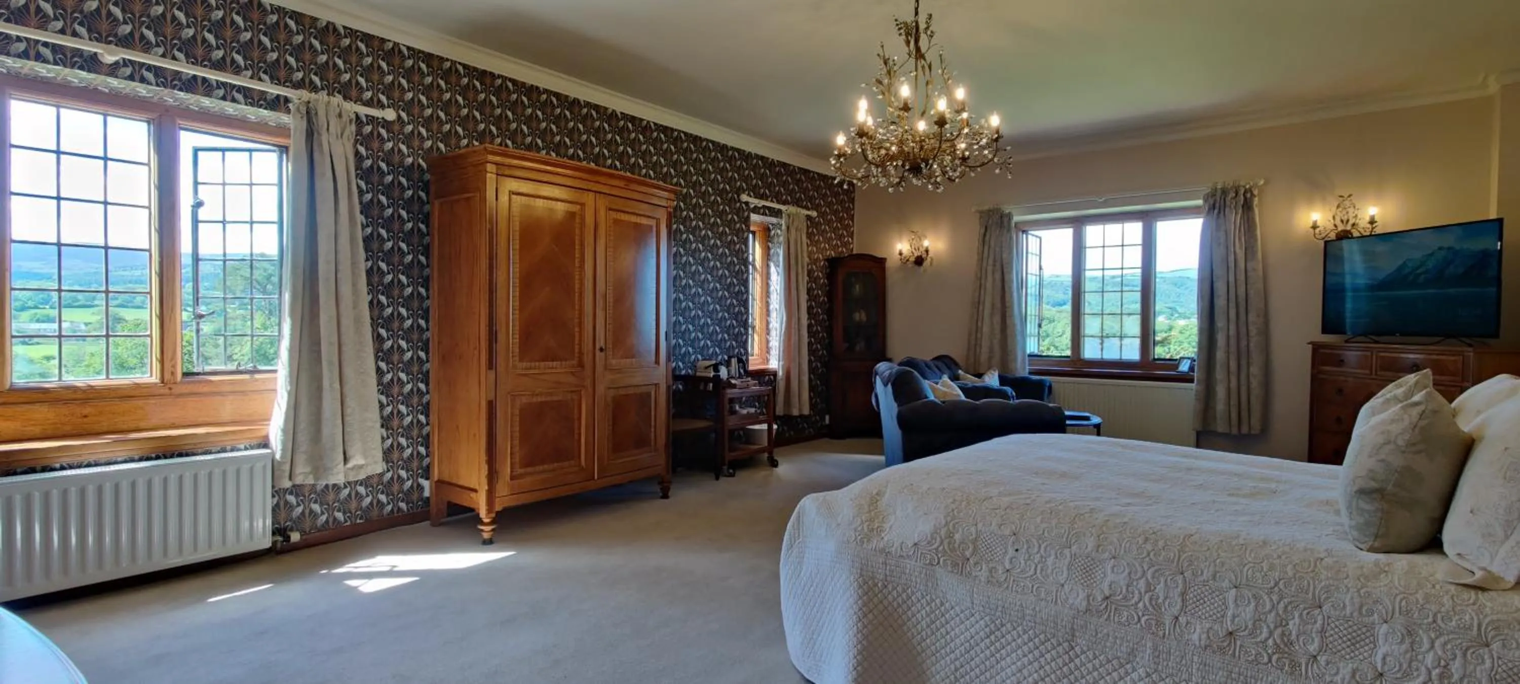 Bed in Luxury Bed And Breakfast at Bossington Hall in Exmoor, Somerset