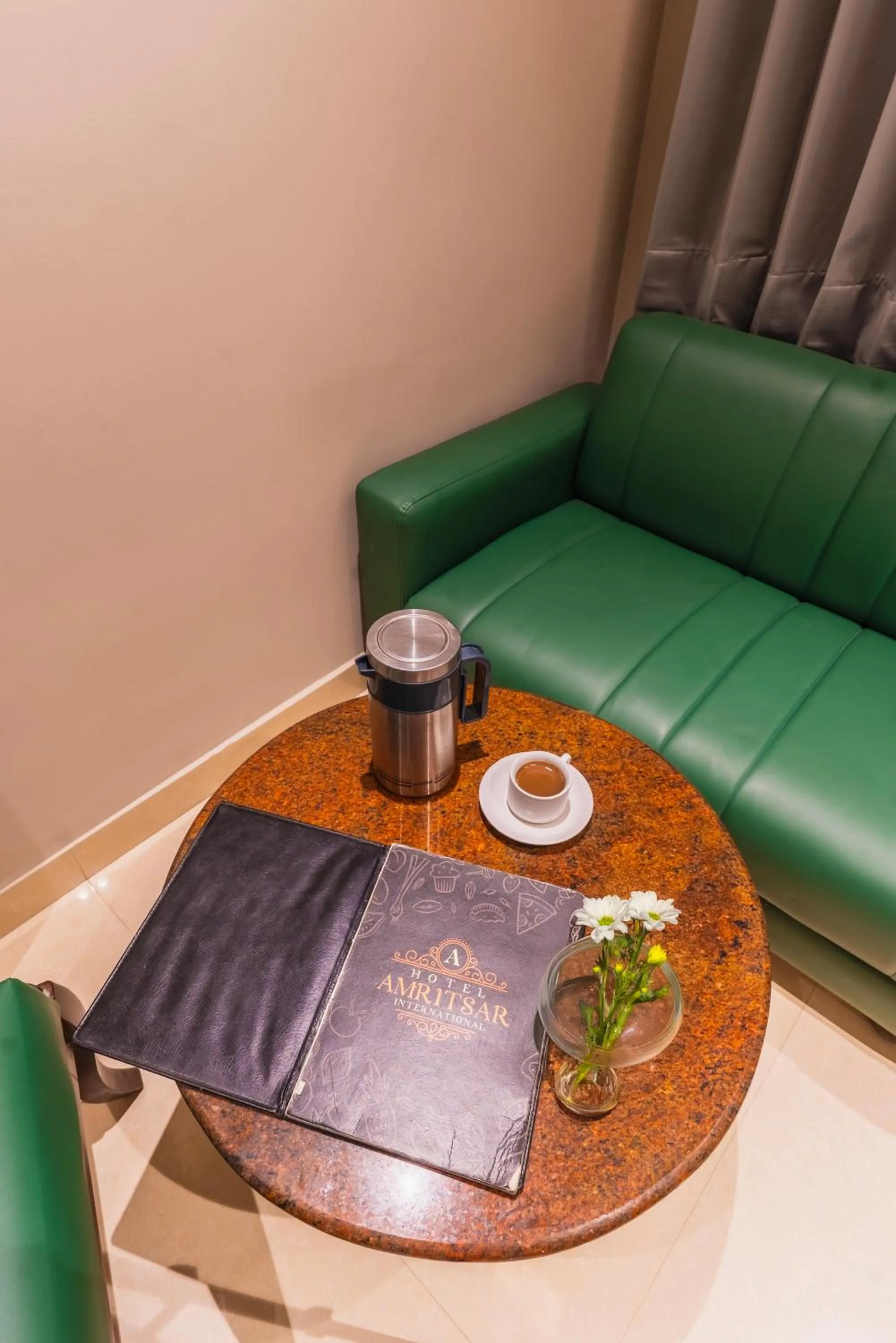 Seating area in Hotel Amritsar International 2 min walk from Amritsar Bus Stand