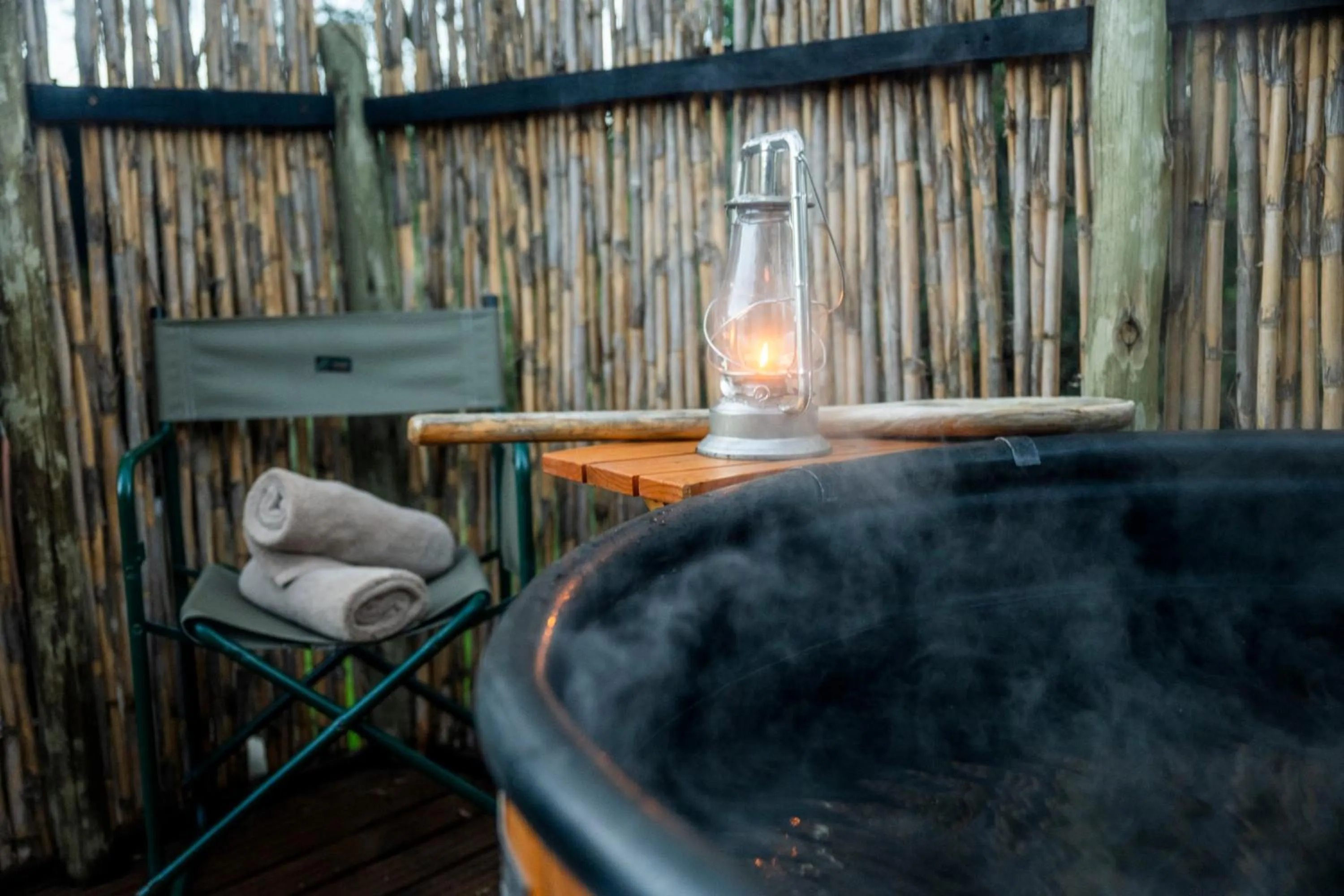 Hot Tub in Quatermain's 1920's Safari Camp – Amakhala Game Reserve