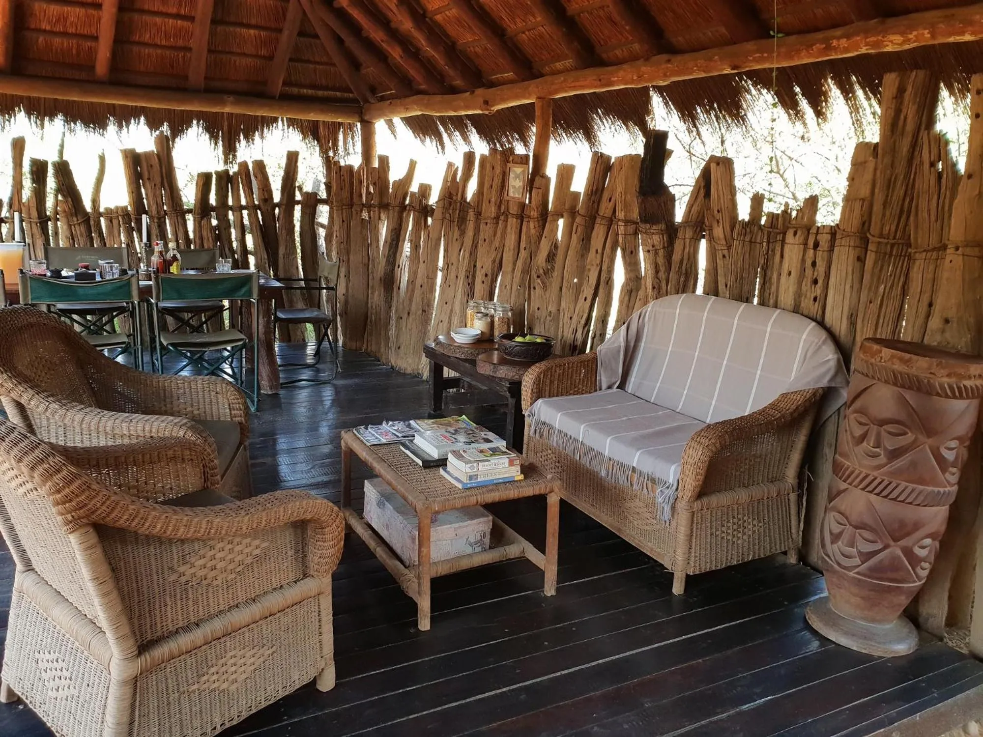 Seating area in Quatermain's 1920's Safari Camp – Amakhala Game Reserve