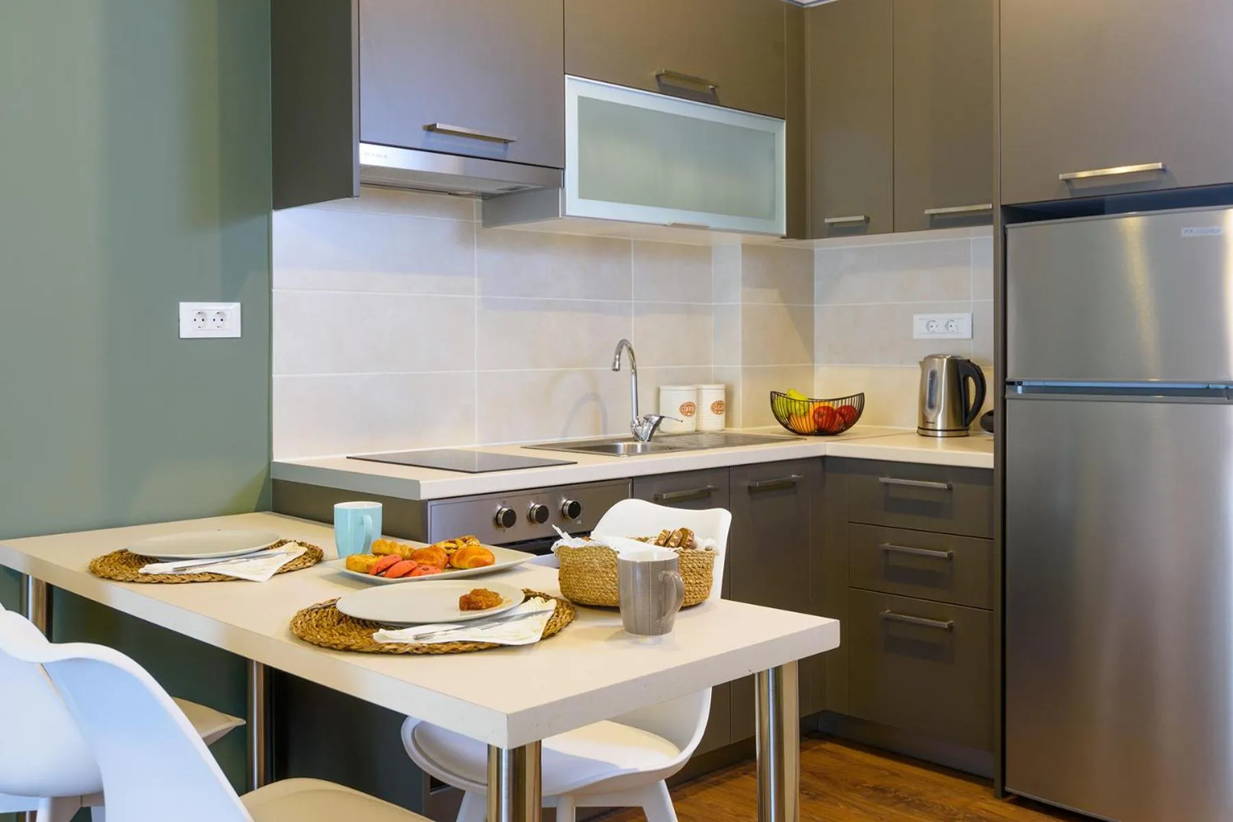 Kitchen or kitchenette in Elounda Colour Apartments