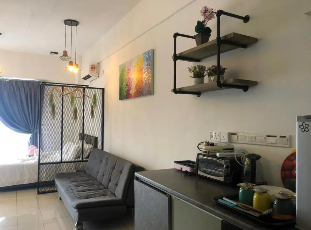 Kitchen or kitchenette in Aeropod 5 mins to Airport 10 mins to KK city