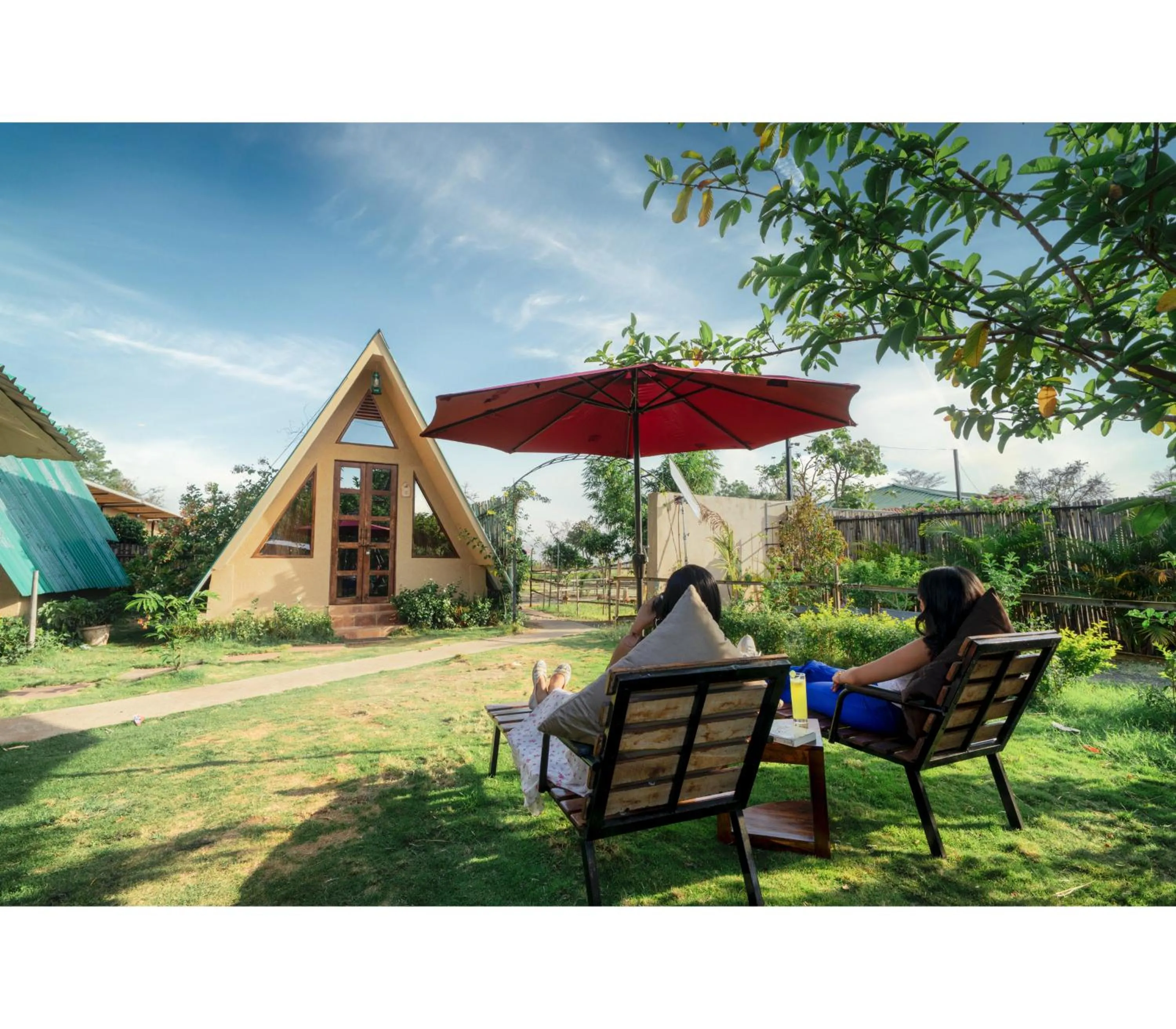 Seating area in Panarpani Retreat Pachmarhi