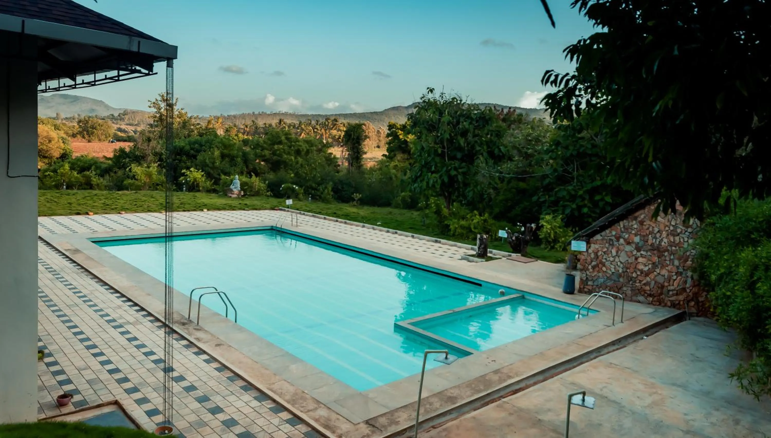 Pool view in Commune18 Resort Chikmagalur