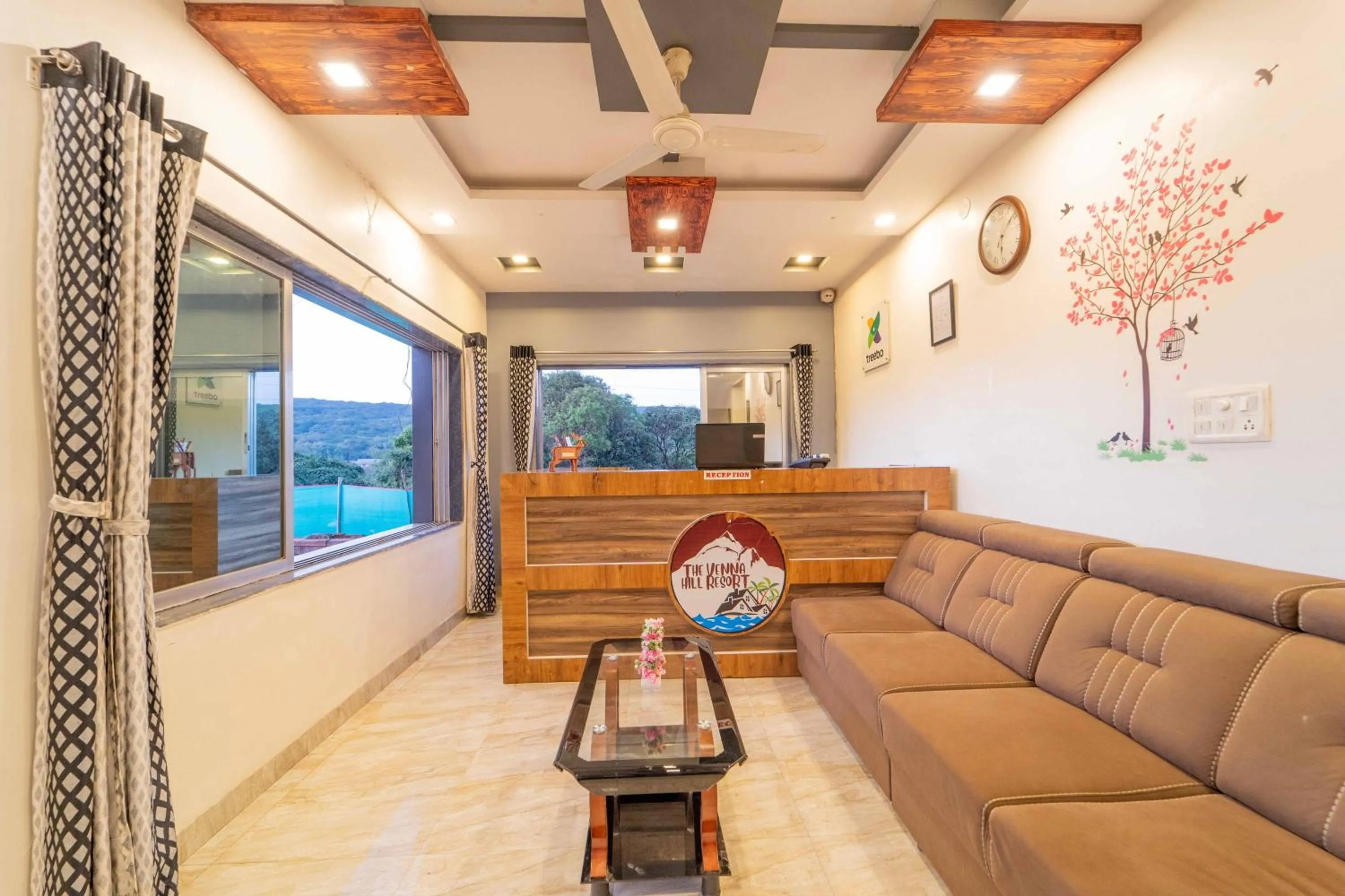 Seating area in Treebo The Venna Hill