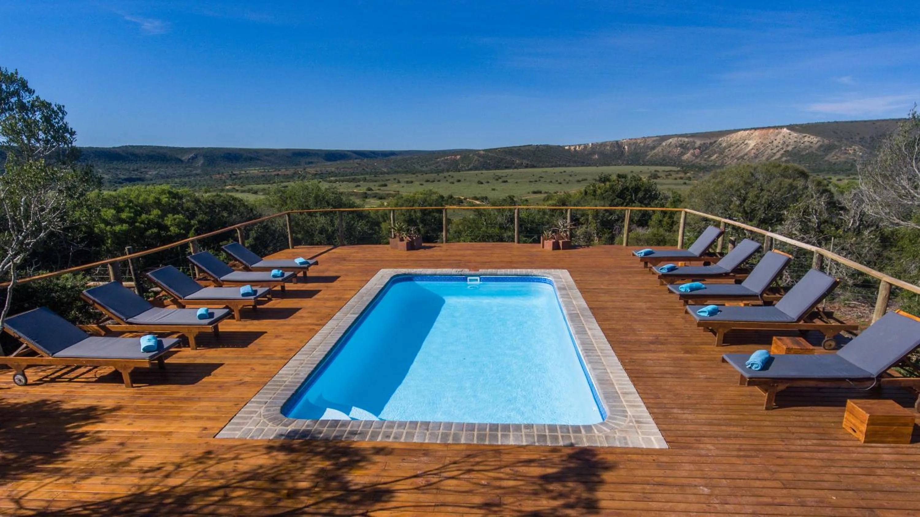 Pool view in Woodbury Tented Camp – Amakhala Game Reserve