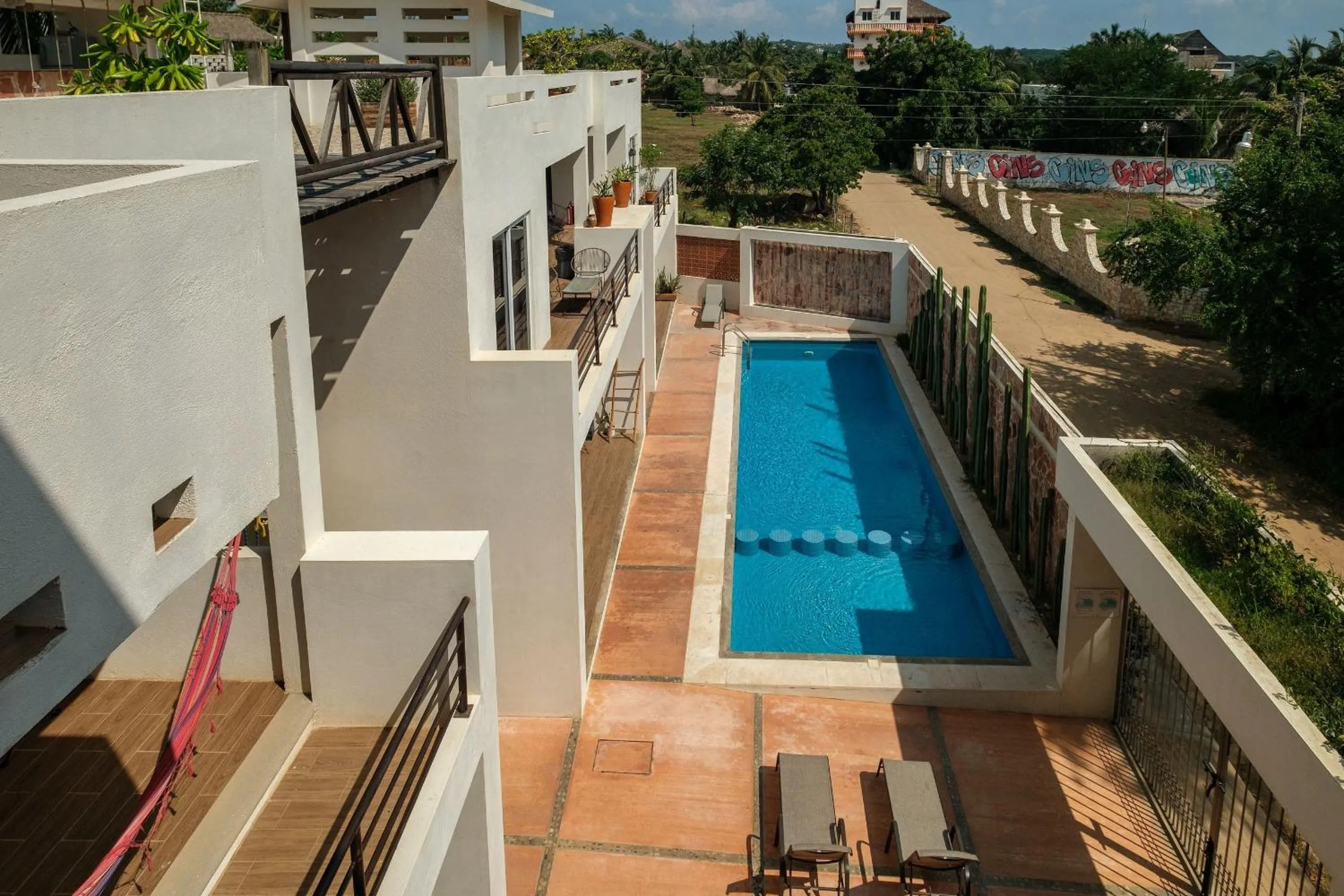 Pool view in La Aurora Puerto Escondido