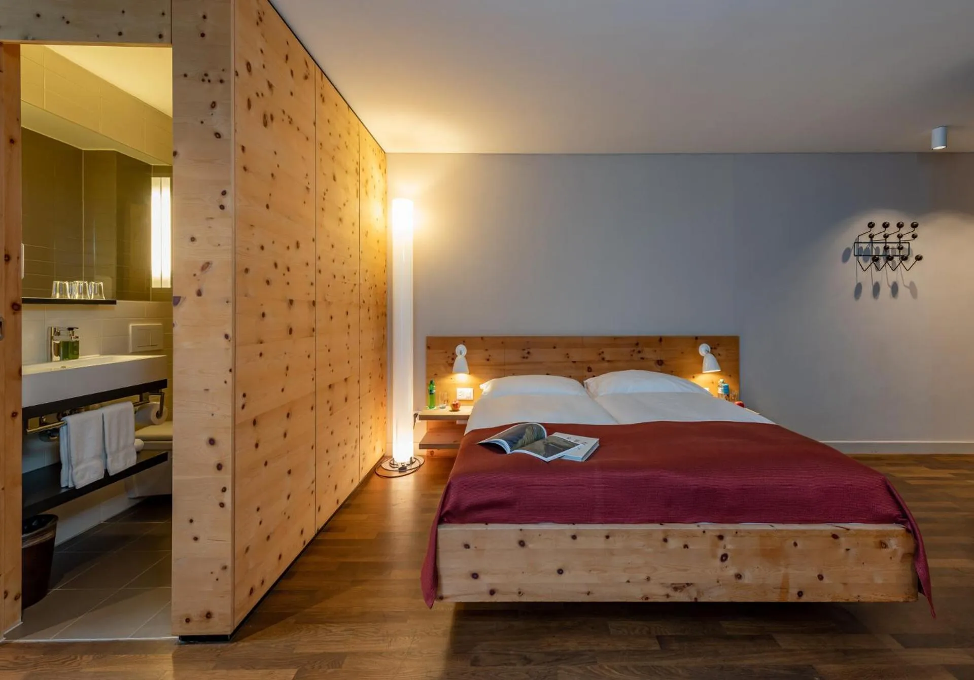 Bathroom, Bed in Hotel Schweizerhof Sils Maria, a Faern Collection Hotel