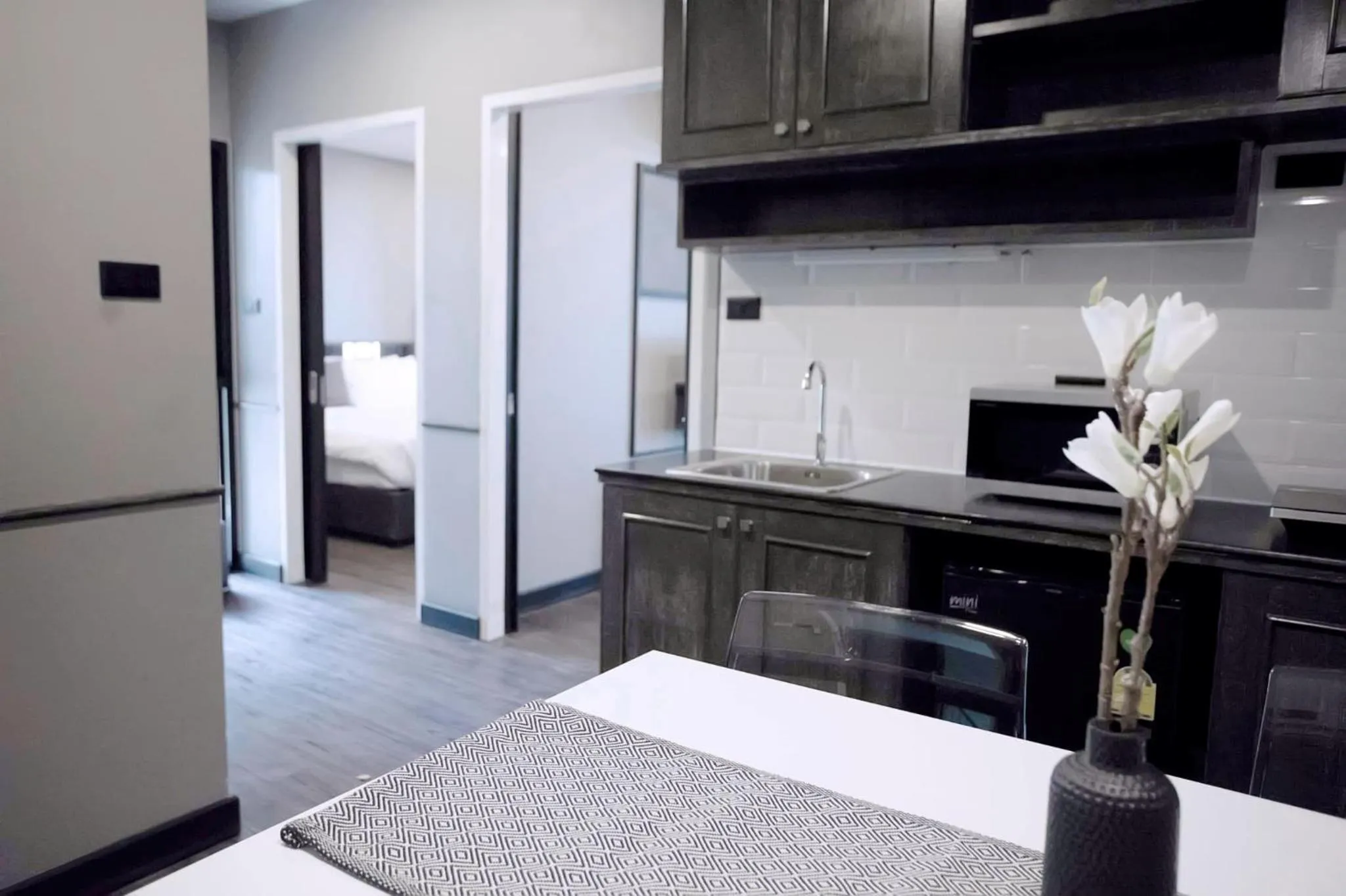 Kitchen or kitchenette, Bed in Dream Nimman Apartment