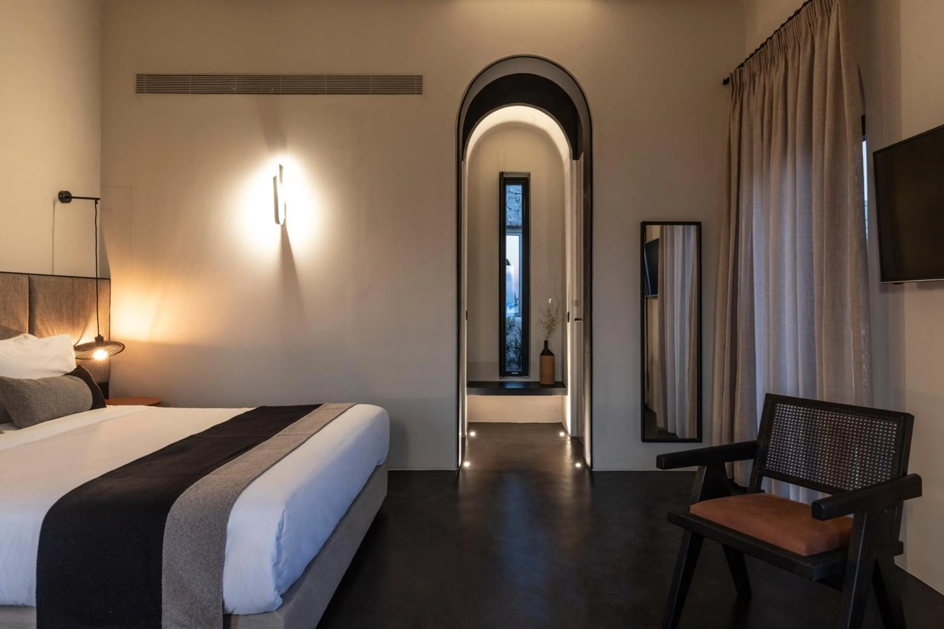 Bedroom, Bed in Nimbus Santorini