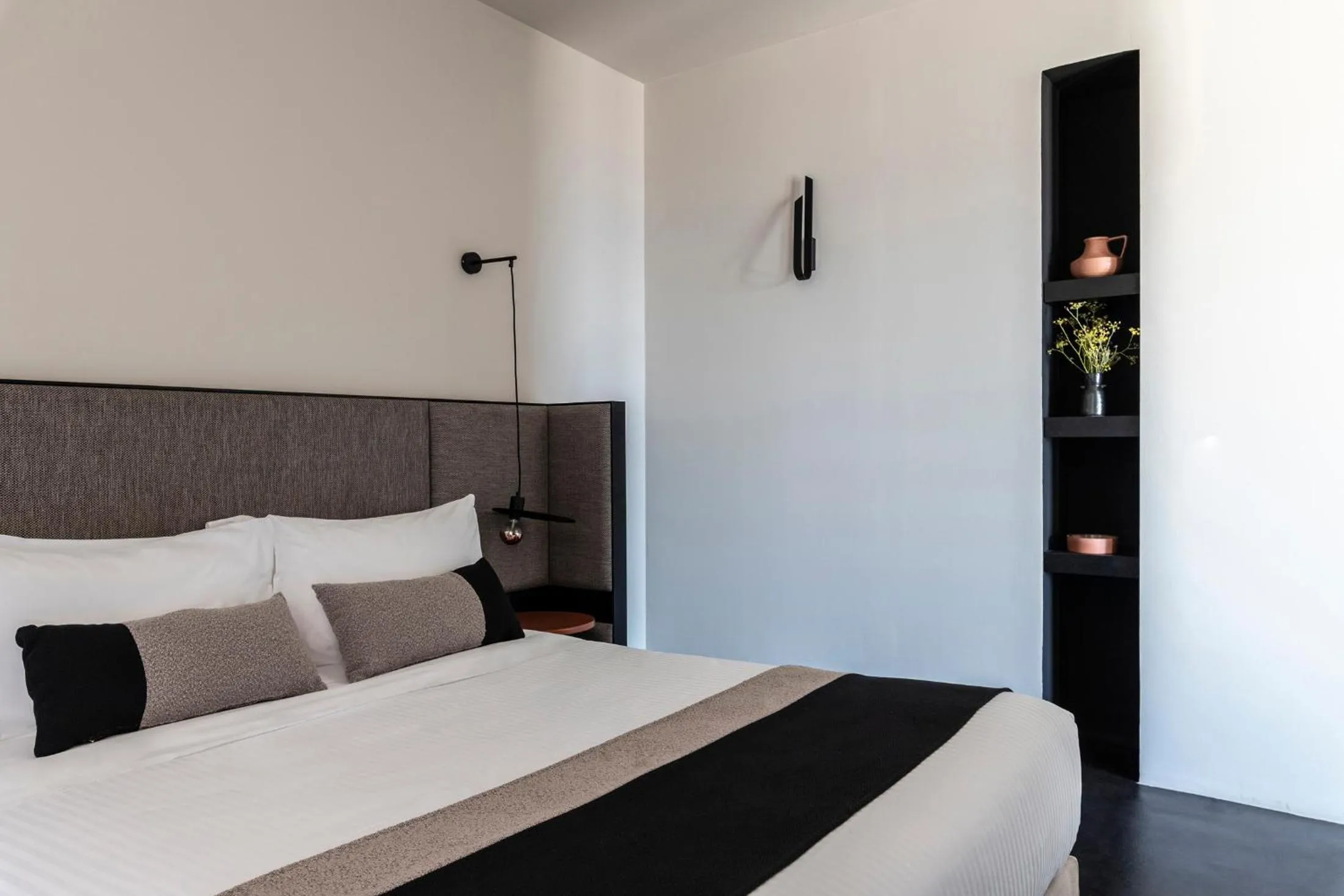 Bedroom, Bed in Nimbus Santorini