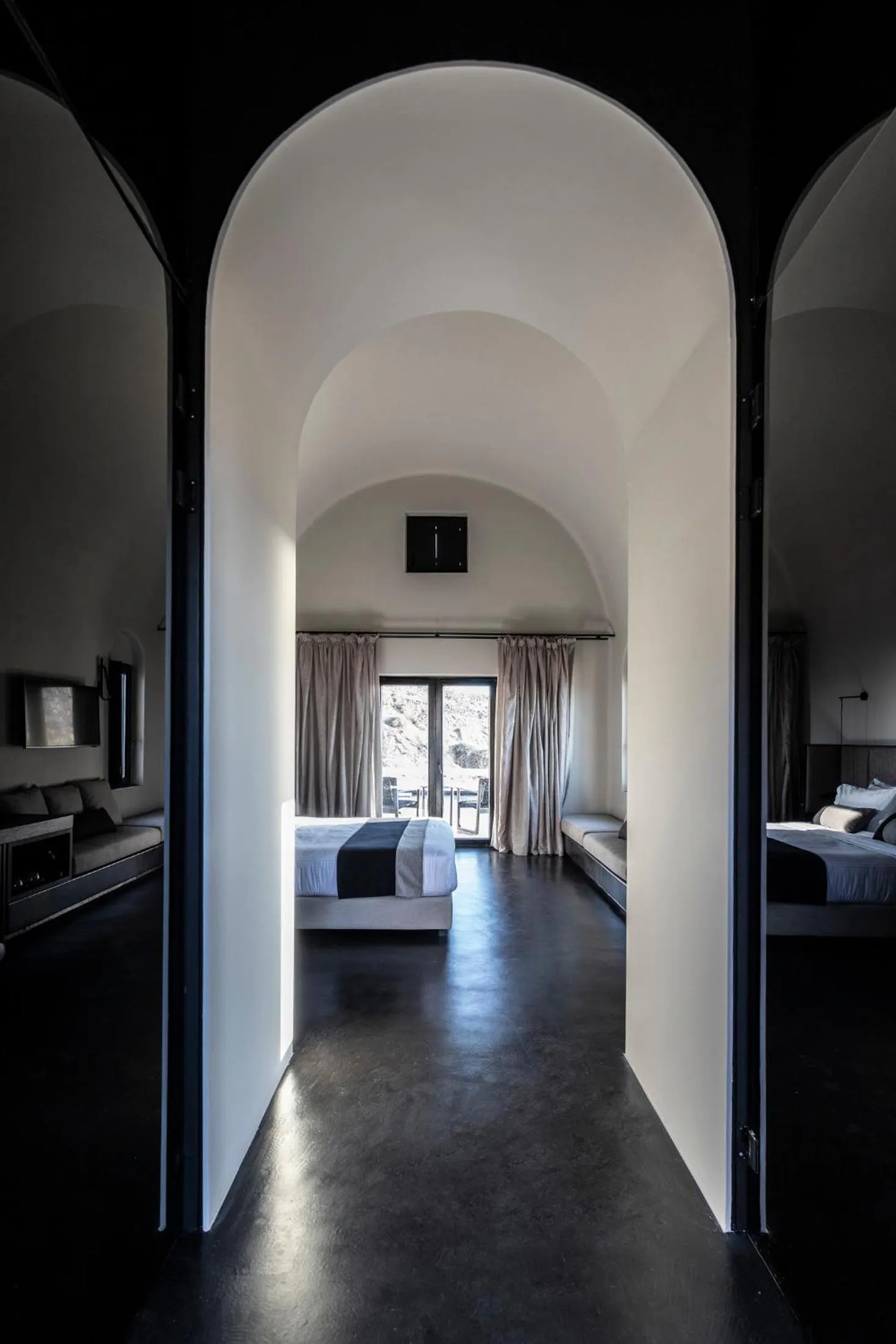 Bedroom, Bed in Nimbus Santorini