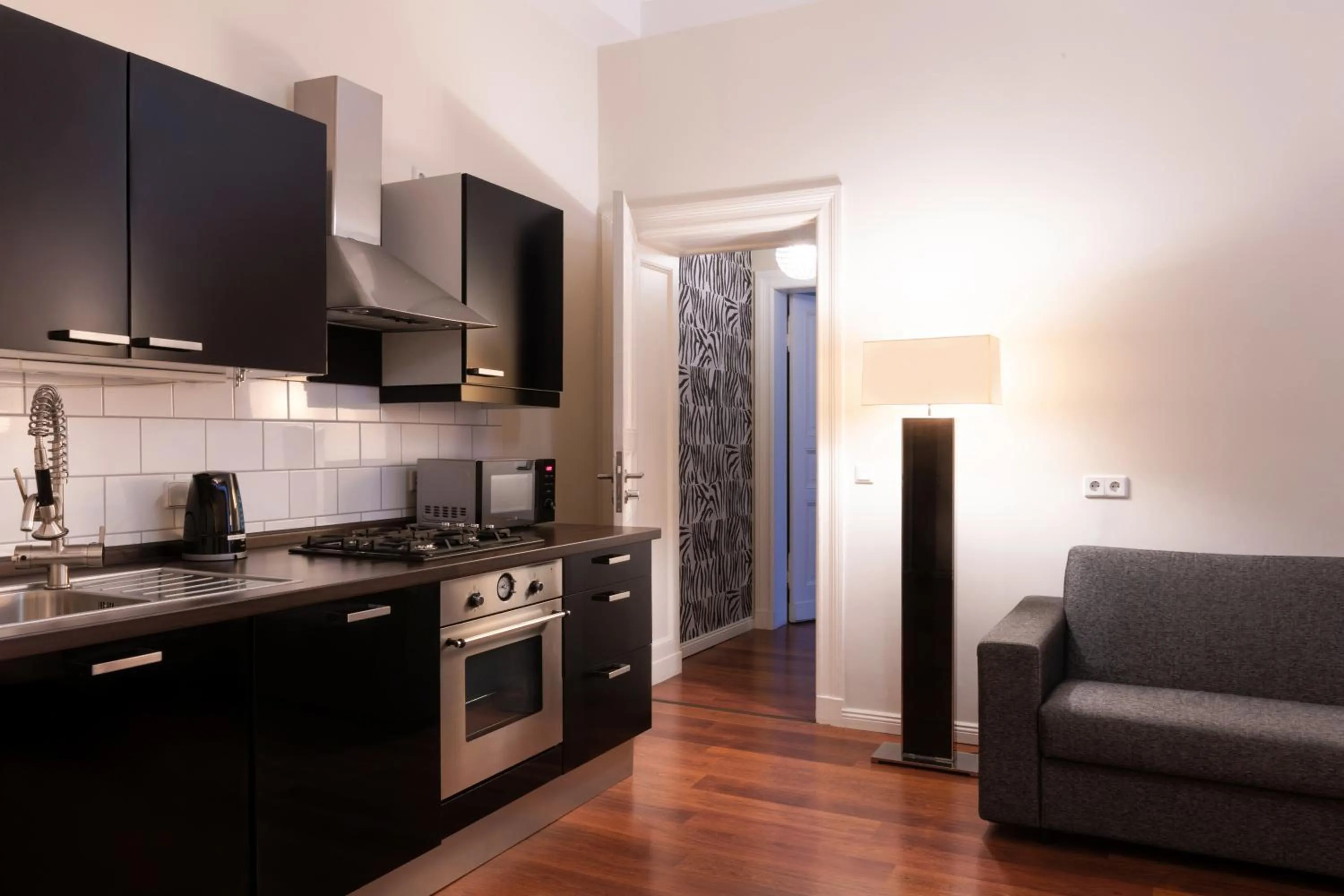 Kitchen or kitchenette in Hotel Adele am Alex