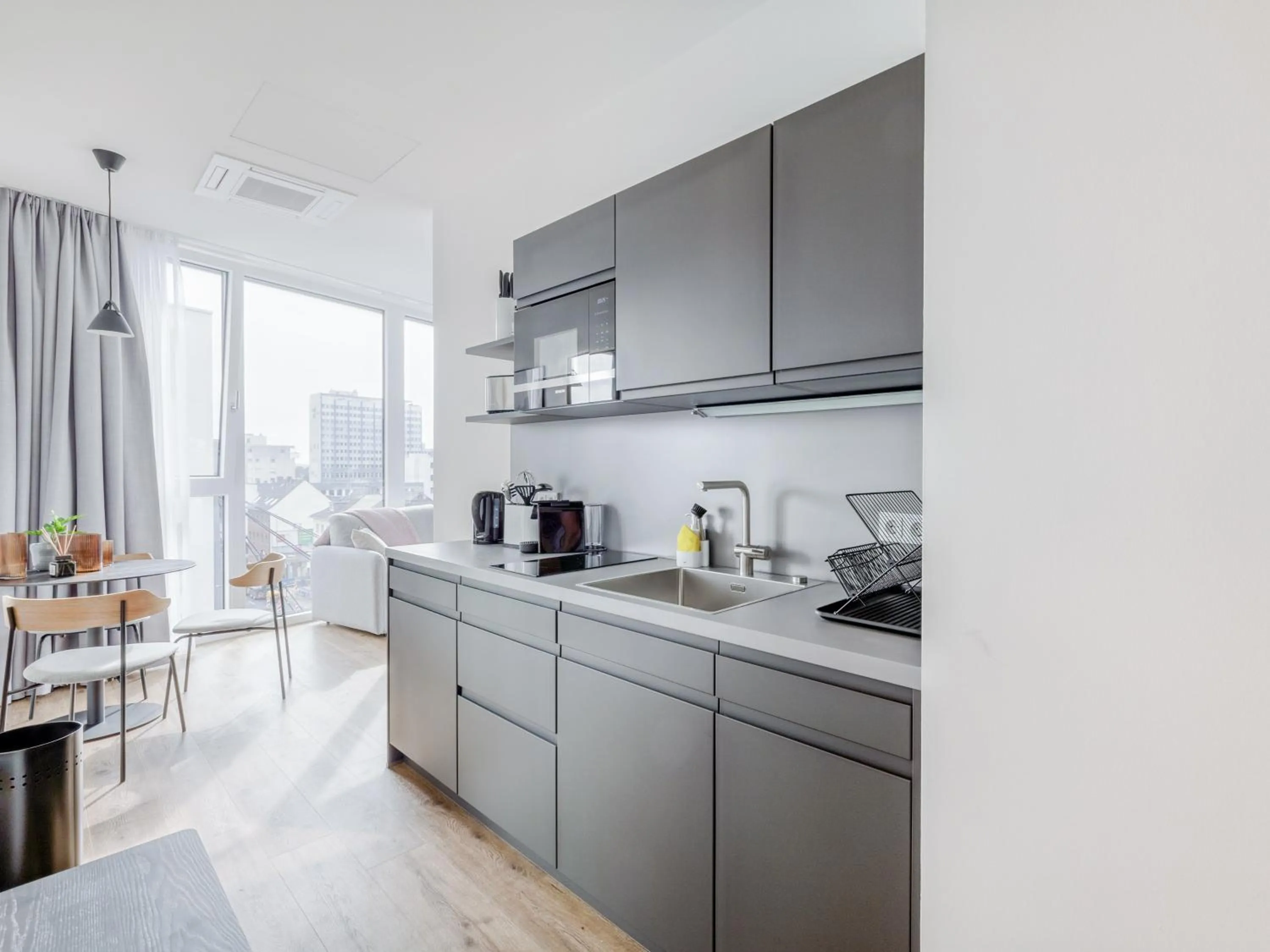 Kitchen or kitchenette in Limehome Mönchengladbach Fliethstraße