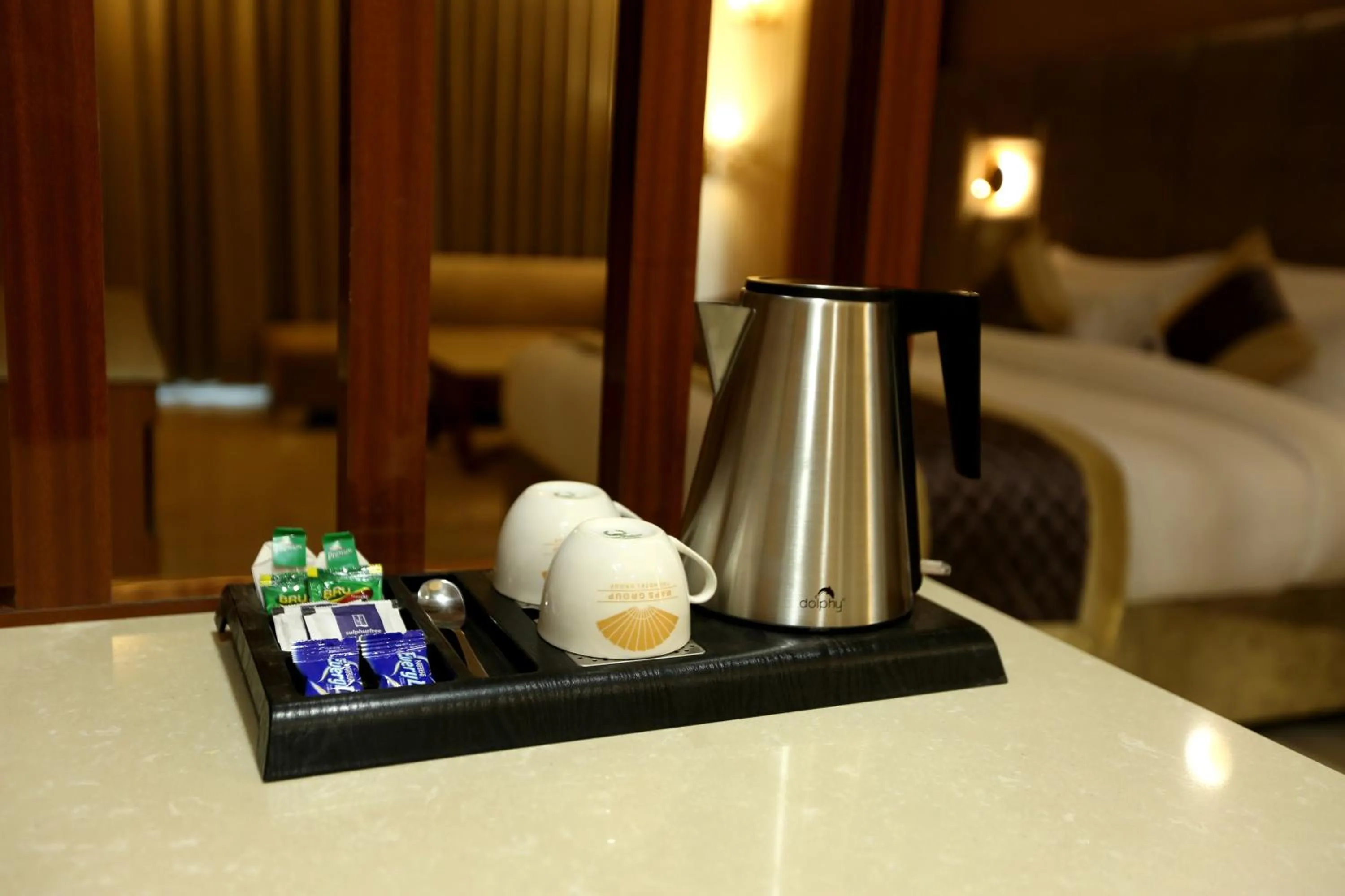 Coffee/tea facilities, Bed in Hotel Omega - Gurgaon Central, Sec 45