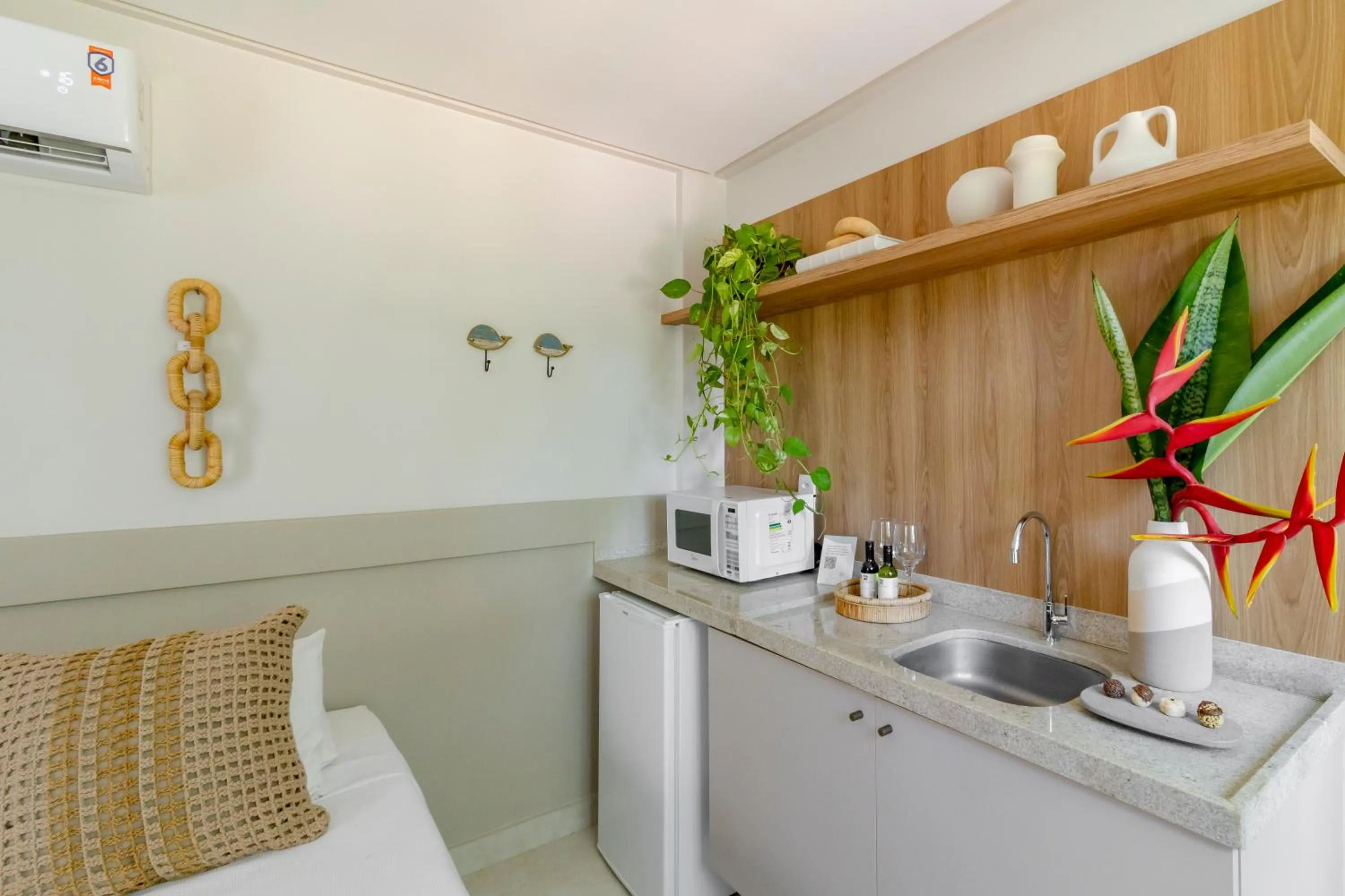 Kitchen or kitchenette in Pousada Praiana