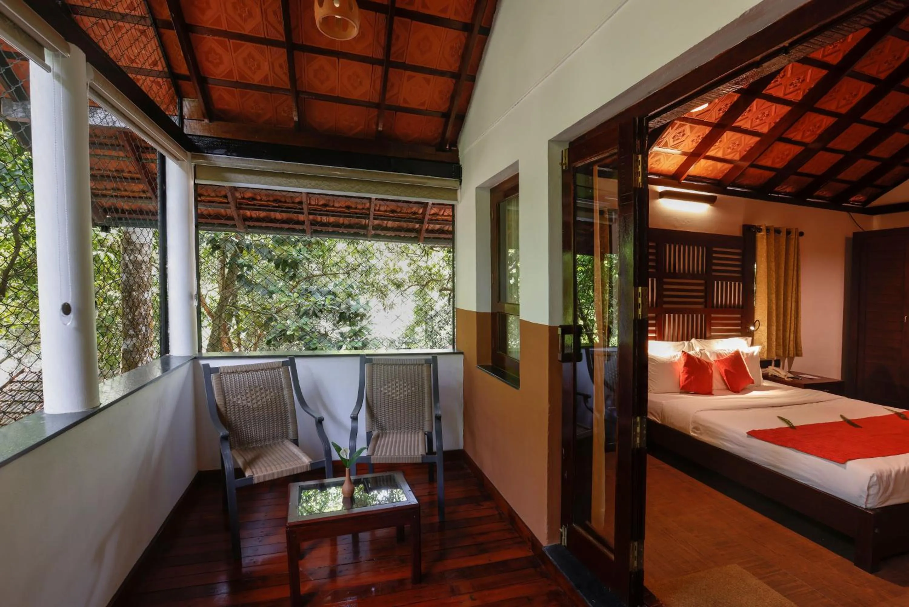 Balcony/Terrace, Bed in Vythiri Resort