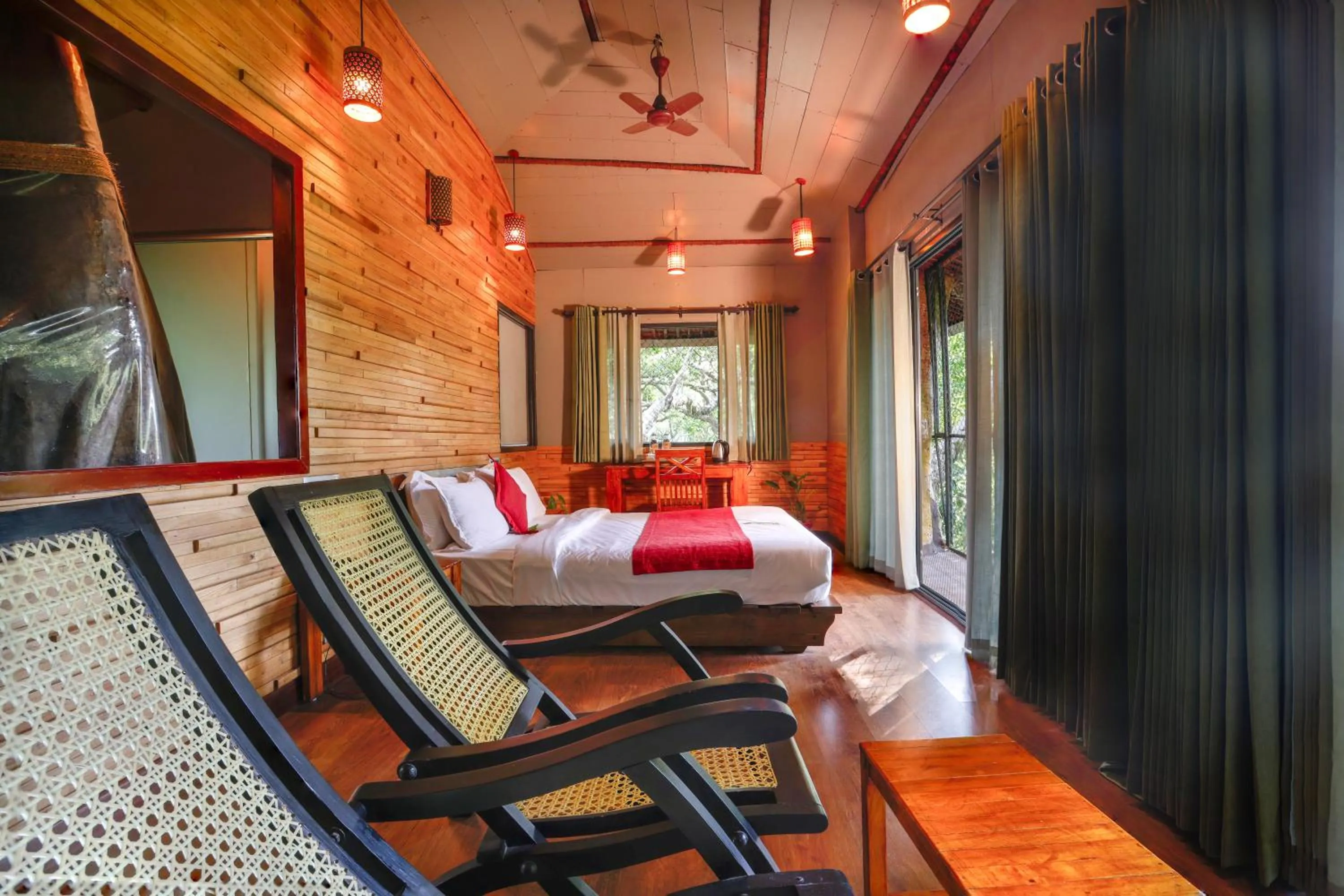Balcony/Terrace, Bed in Vythiri Resort