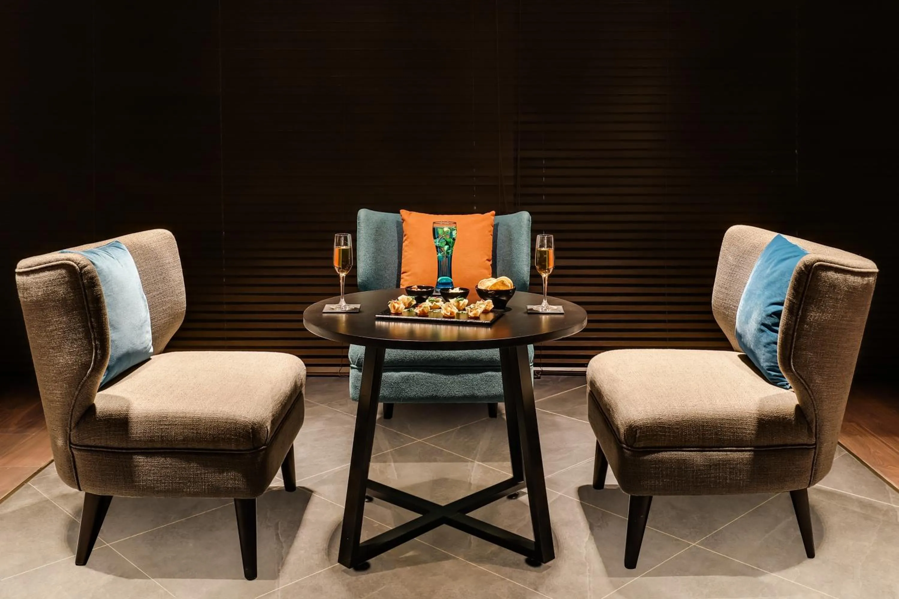 Seating area in Lemon Tree Premier, Vijayawada