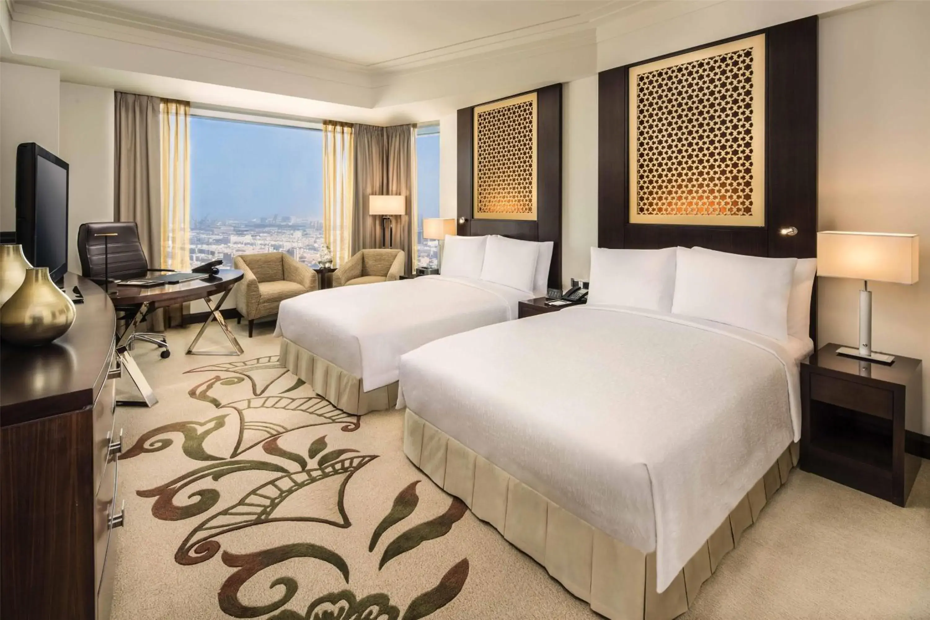Deluxe Double Room with Two Double Beds and Sea View in Conrad Dubai Deluxe Double Room with Two Double Beds and Sea View in Conrad Dubai