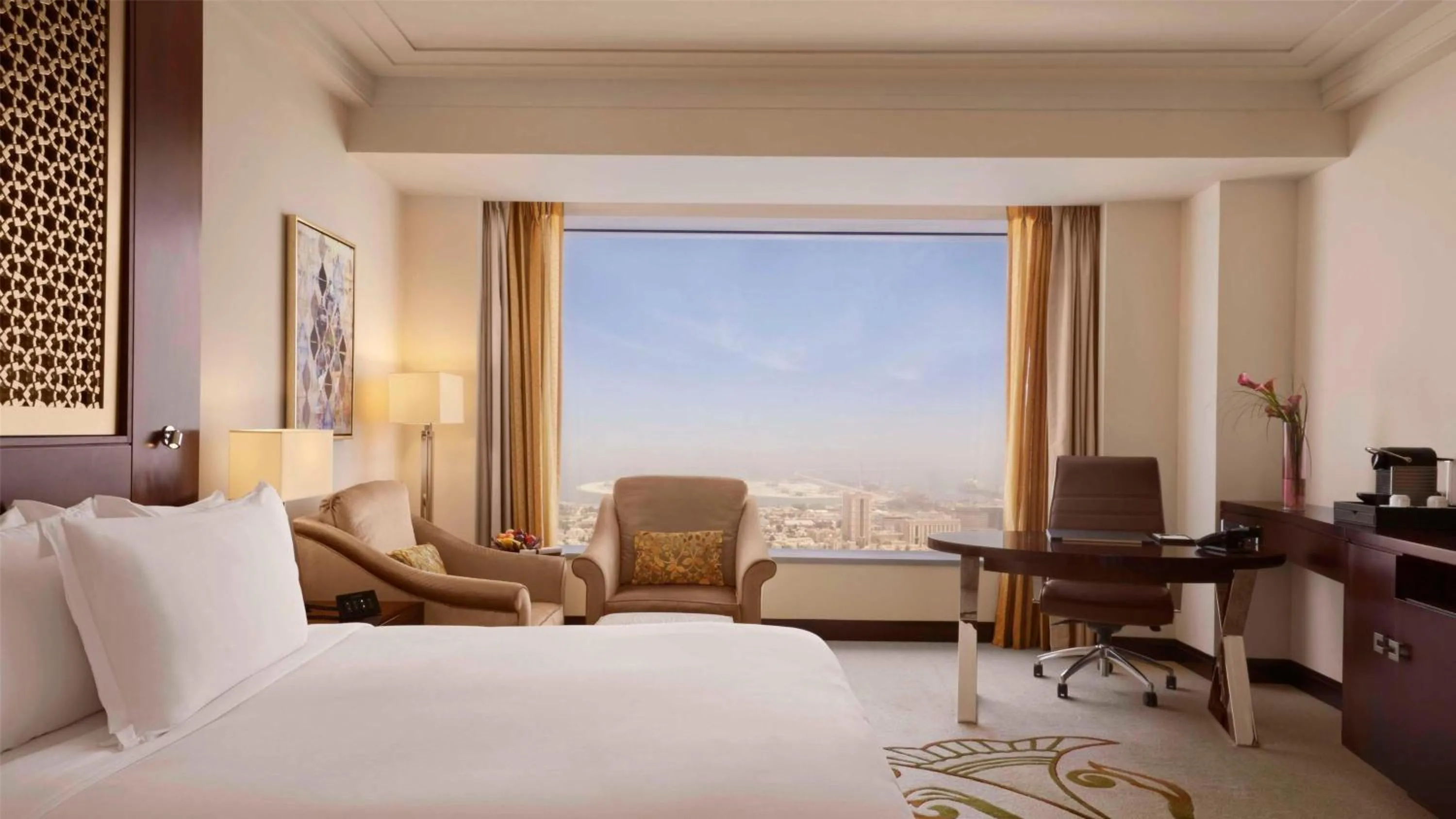 View (from property/room), Bed in Conrad Dubai
