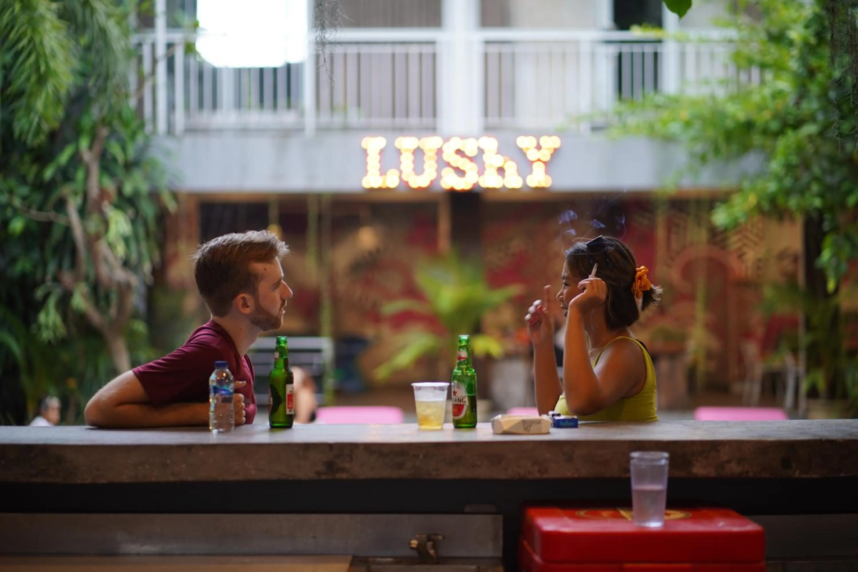 People in Lushy Hostel Canggu