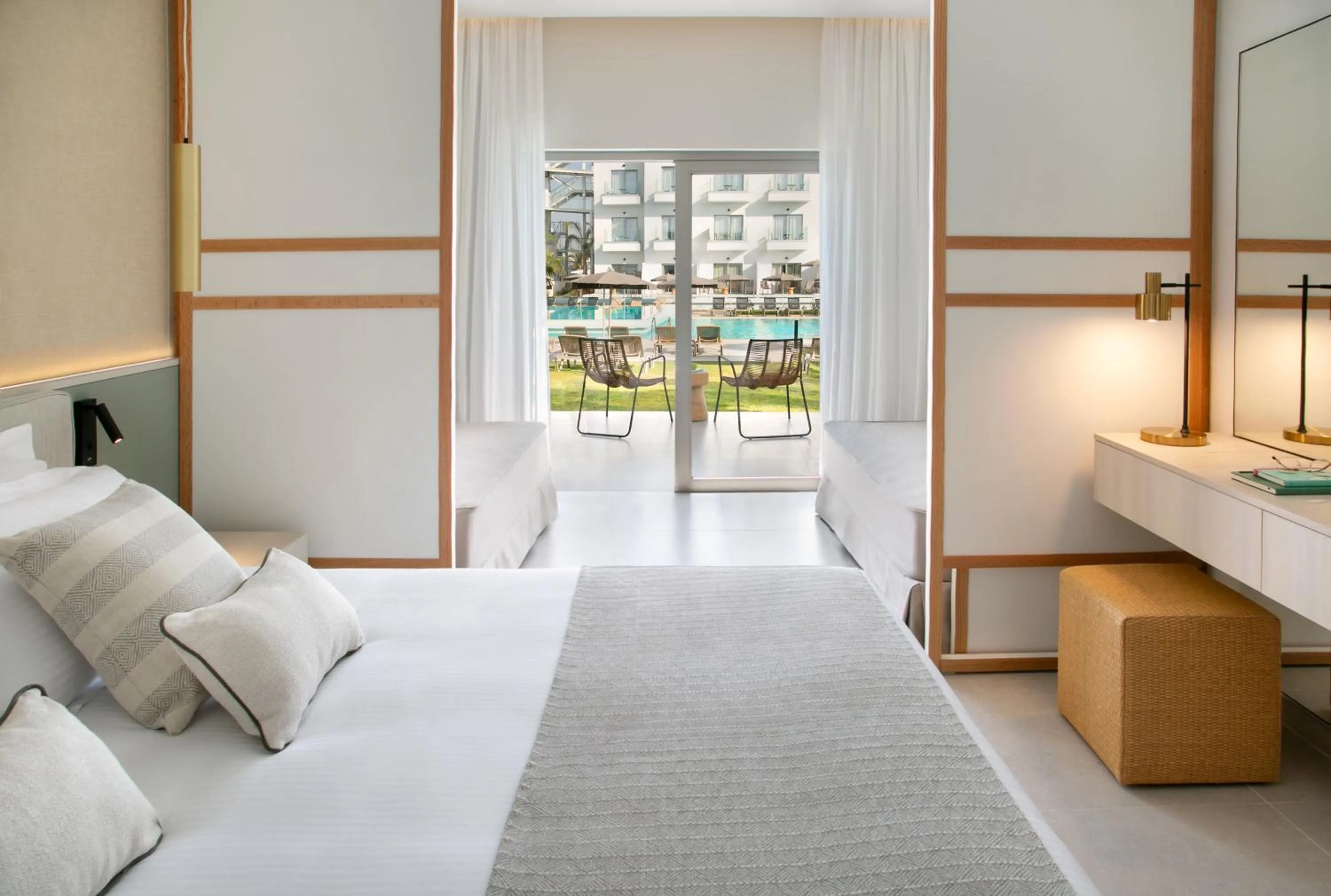 Bedroom, Bed in Atlantica Aqua Blue