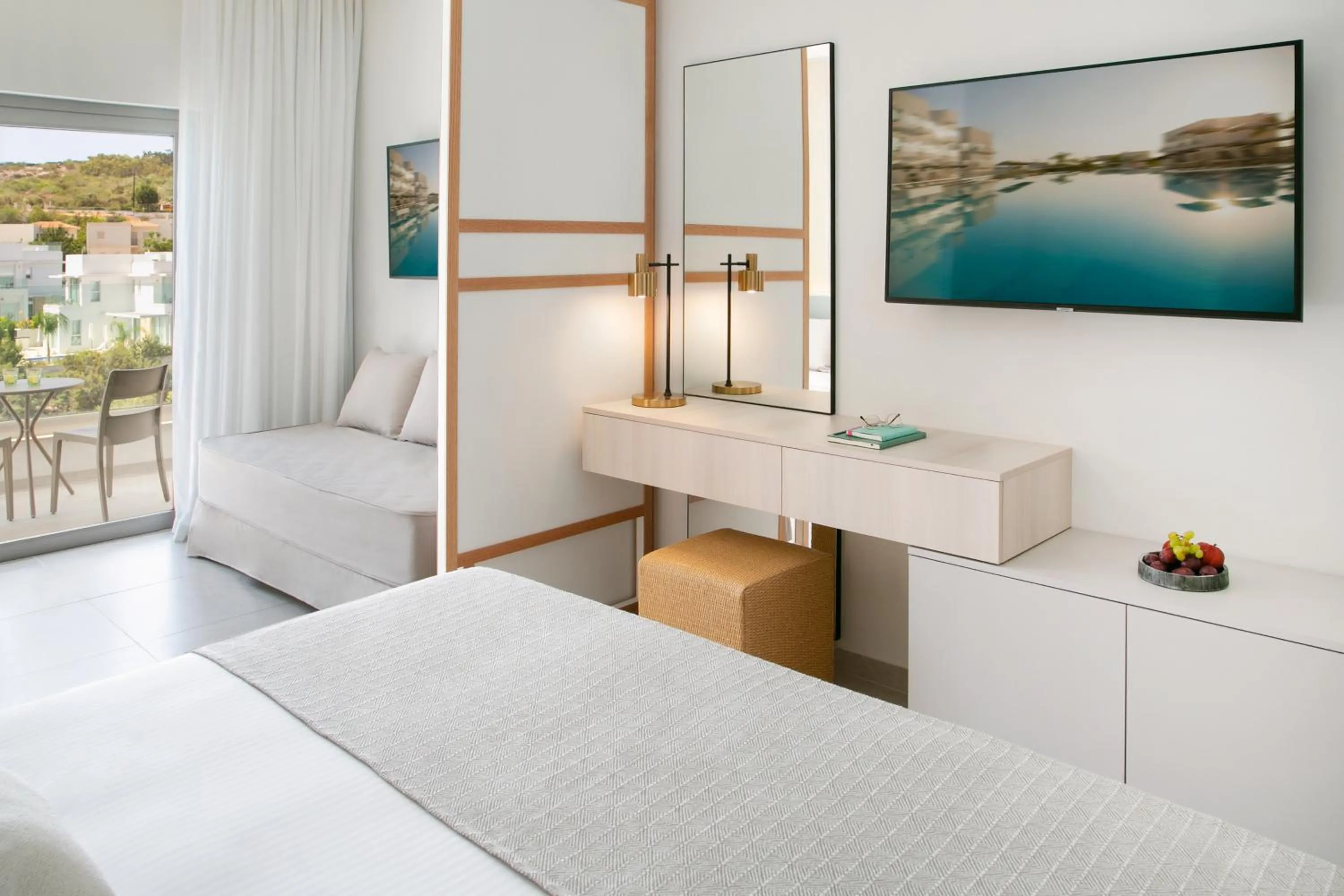 Bedroom, Bed in Atlantica Aqua Blue