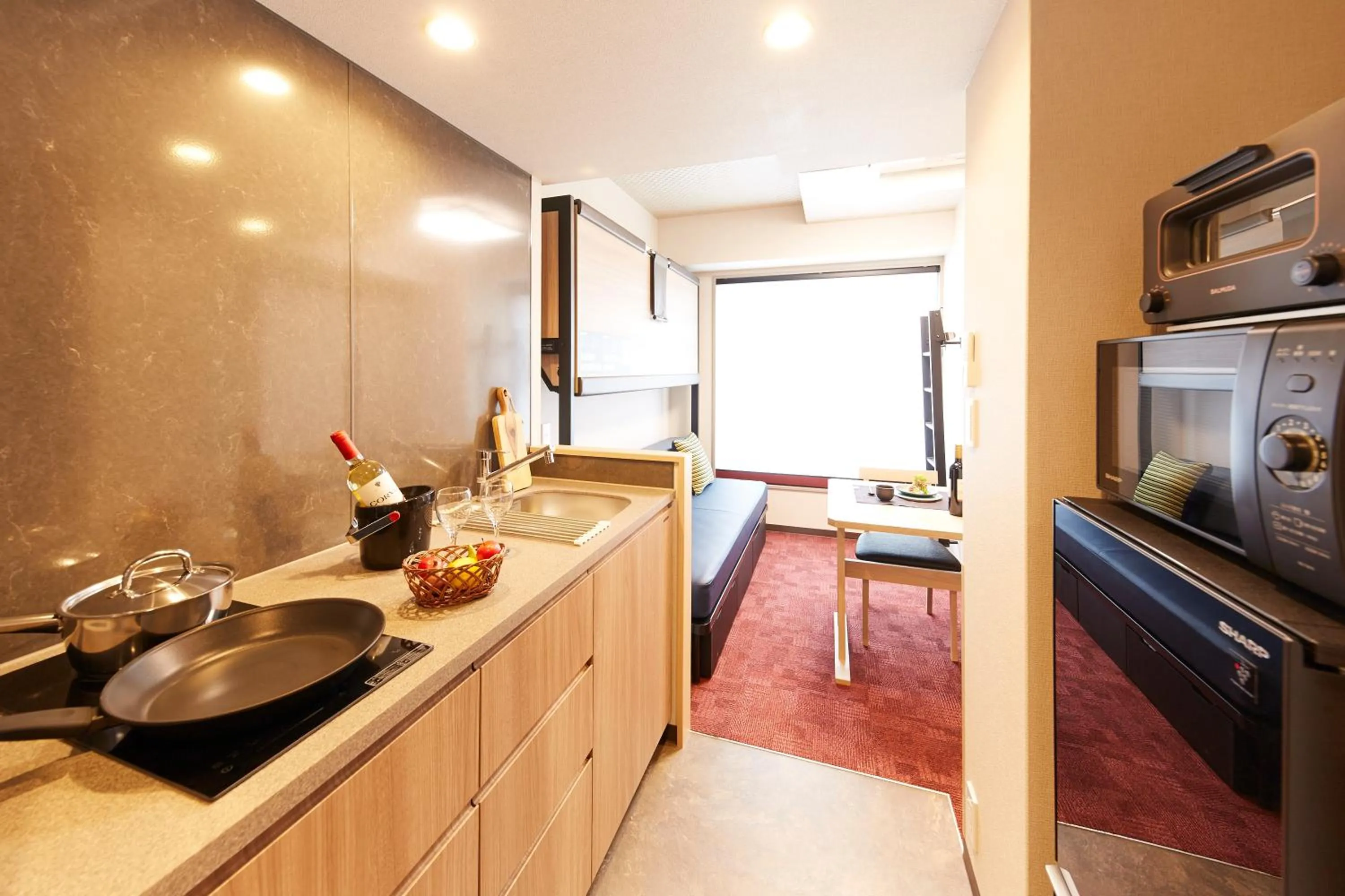 Kitchen or kitchenette in MONday Apart Premium KYOTO Station