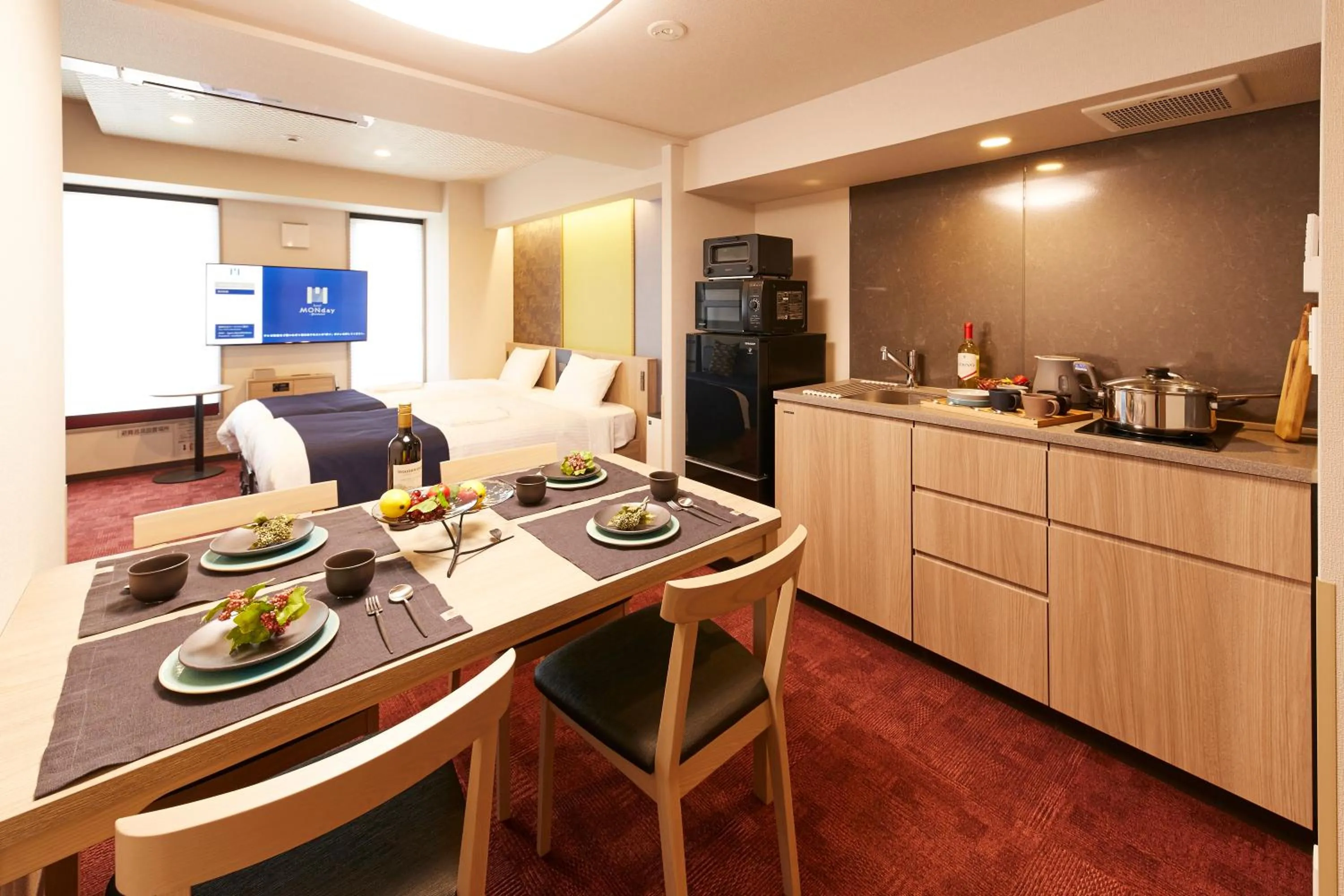 Kitchen or kitchenette in MONday Apart Premium KYOTO Station