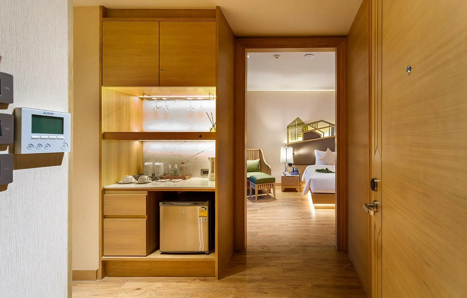 wardrobe, Bed in W1Bangkoknoi Hotel