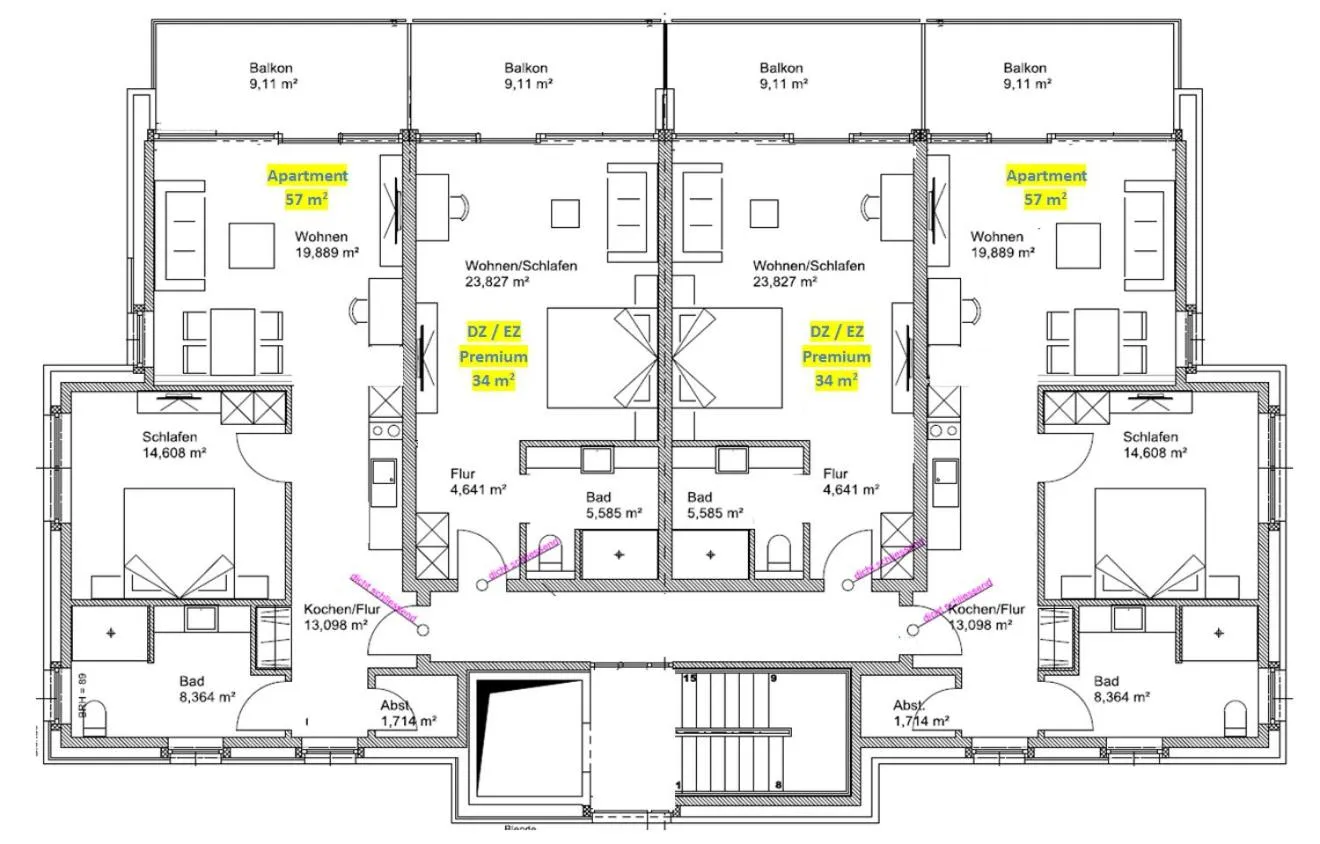Floor plan in Hotel & Apartments Leugermann