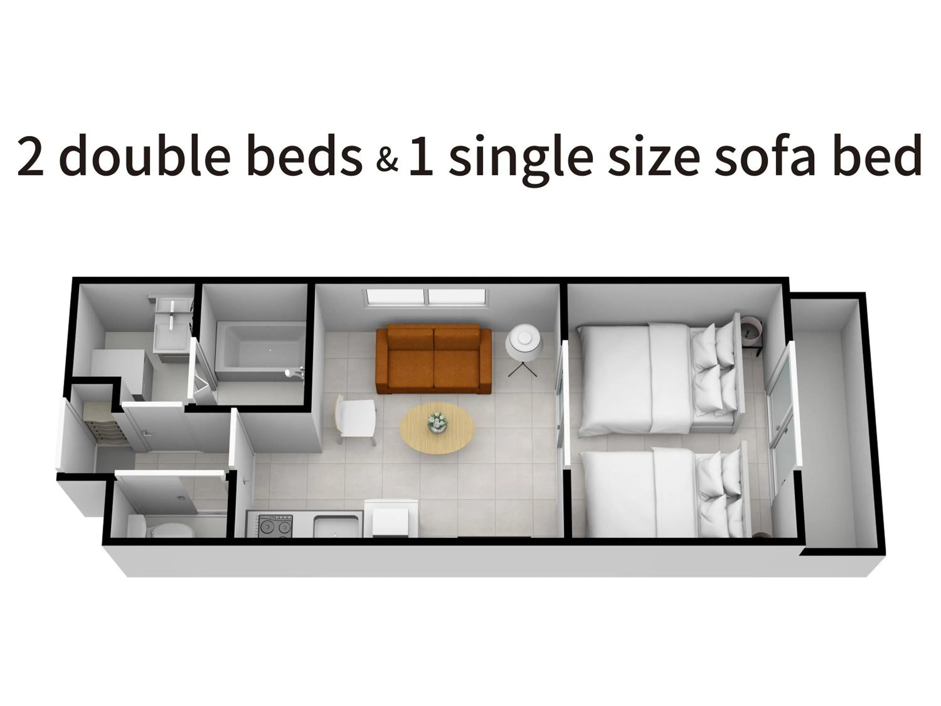 Floor plan, Bed in Bijou Suites Bloom